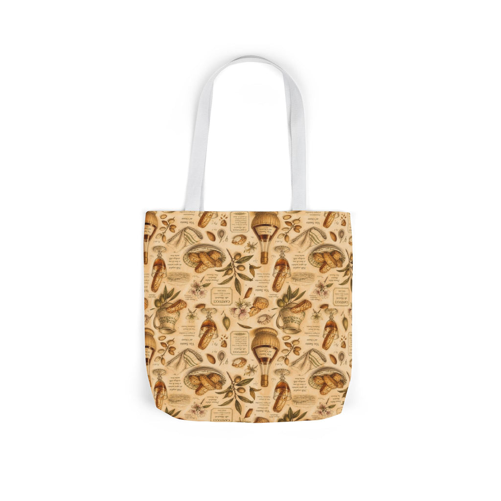 Biscotti & Vin Santo Canvas Tote Bag Mediterranean Kitchen Botanical Design Italian Cottagecore Gift
