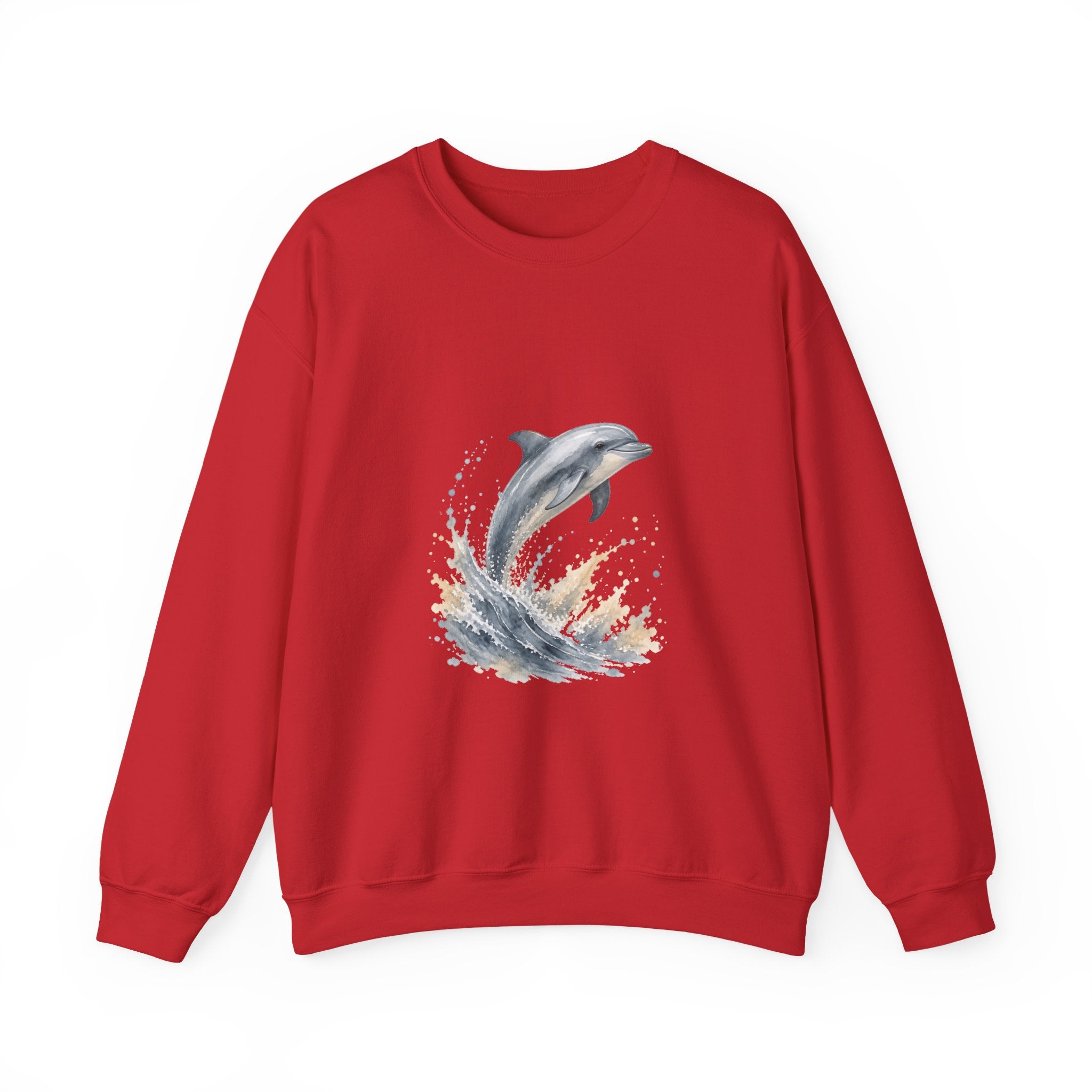 Matching Couple Sweatshirt - Shark & Dolphin Matching Couple Comfort Colors Crew Watercolor Art His Hers Birthday Gift - Design B