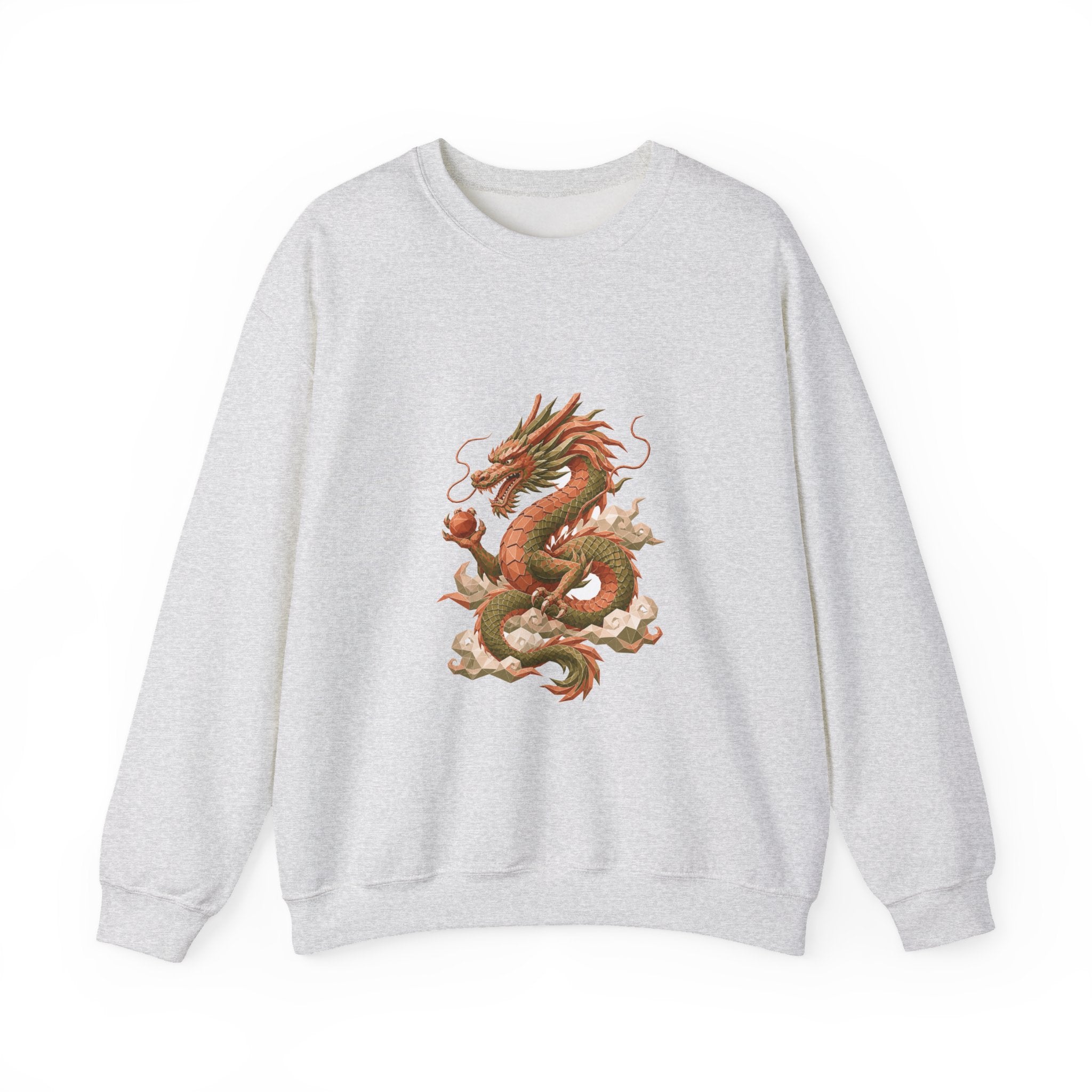 Matching Couple Sweatshirt - Dragon & Phoenix Matching Couple Comfort Colors Crew Geometric Art His Hers Love Gift - Design A