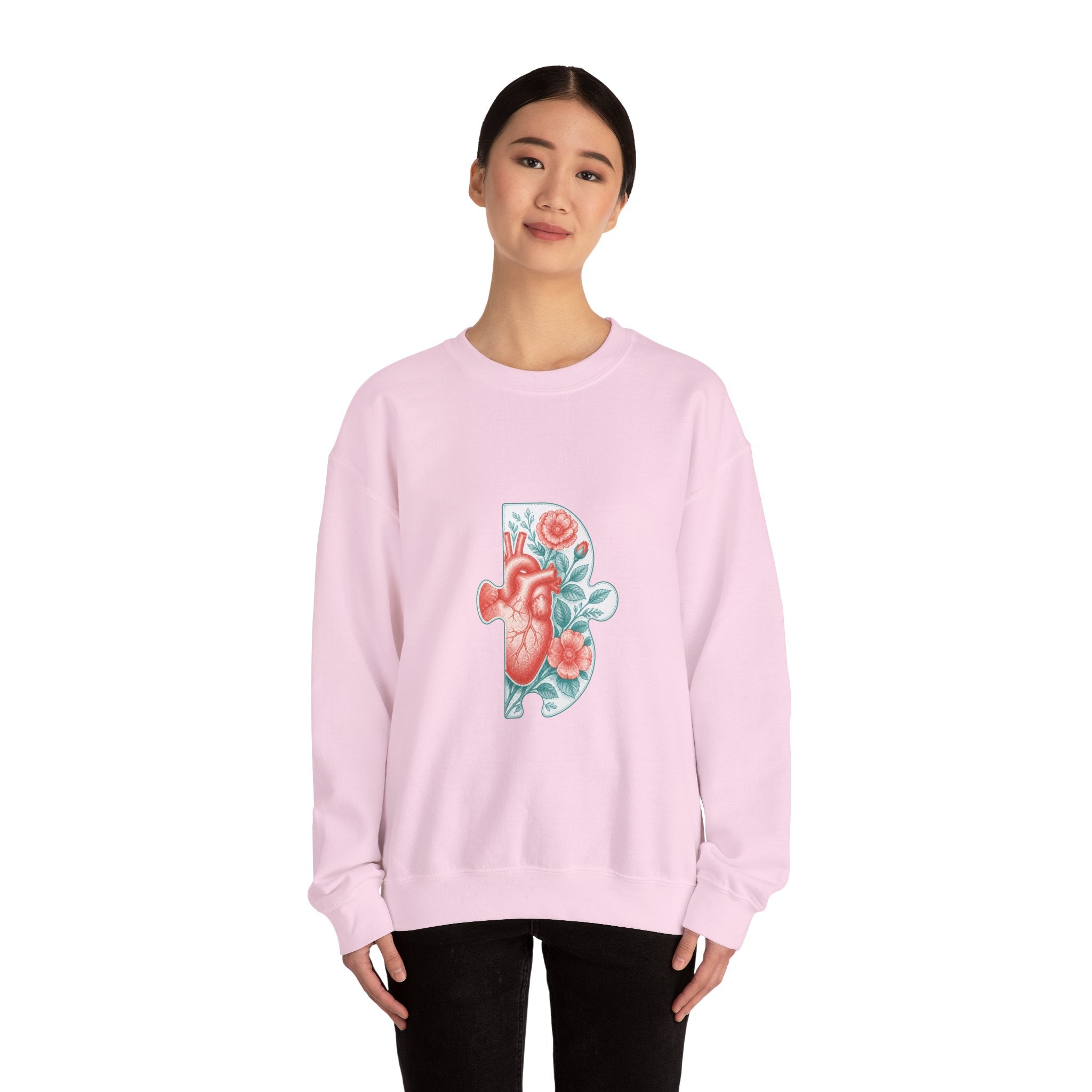 Matching Couple Sweatshirt - Puzzle Pieces Matching Couple Crewneck Sweatshirt Vintage Art His Hers Wedding Gift - Design B