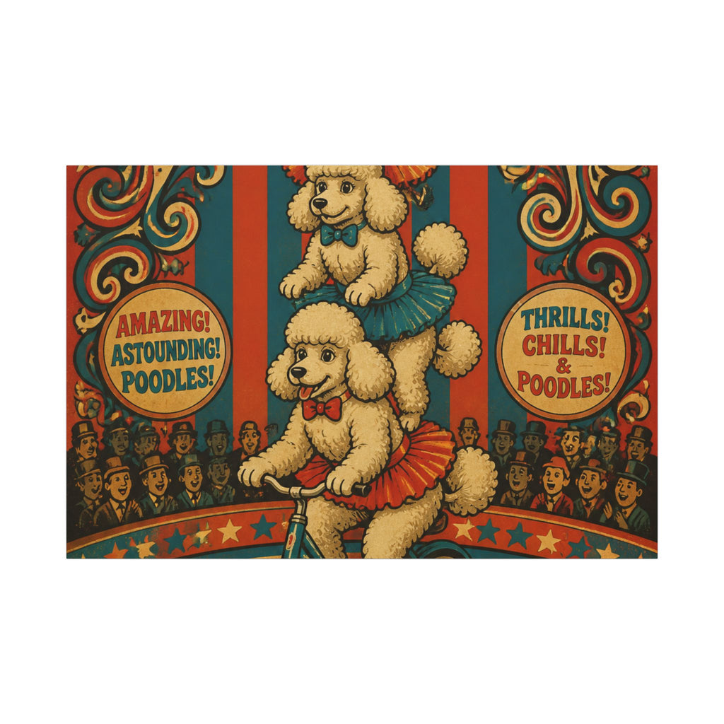 Poodle Stack Bicycle Wall Art Canvas 16×20 Psychedelic Cafe Decor Maximalist Print