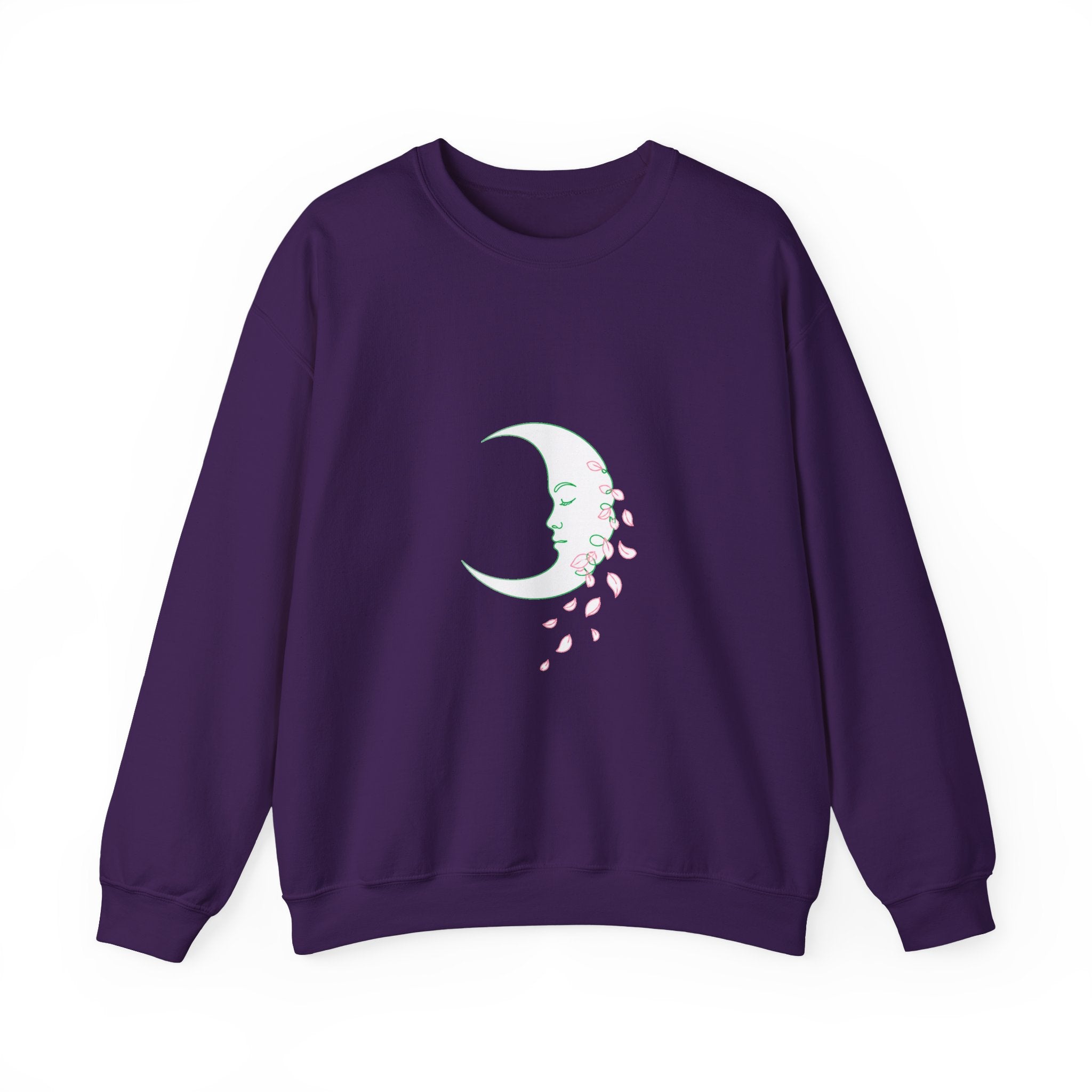 Matching Couple Sweatshirt - Waxing & Waning Moon Matching Couple Crewneck Sweatshirt Minimalist Art His Hers Valentine Gift - Design B