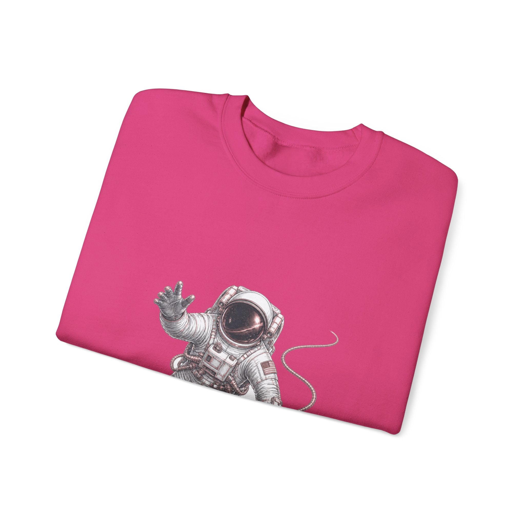 Matching Couple Sweatshirt - Astronaut & Planet Matching Couple Crewneck Sweatshirt Hand-Drawn Art His Hers Best Friend Gift - Design A