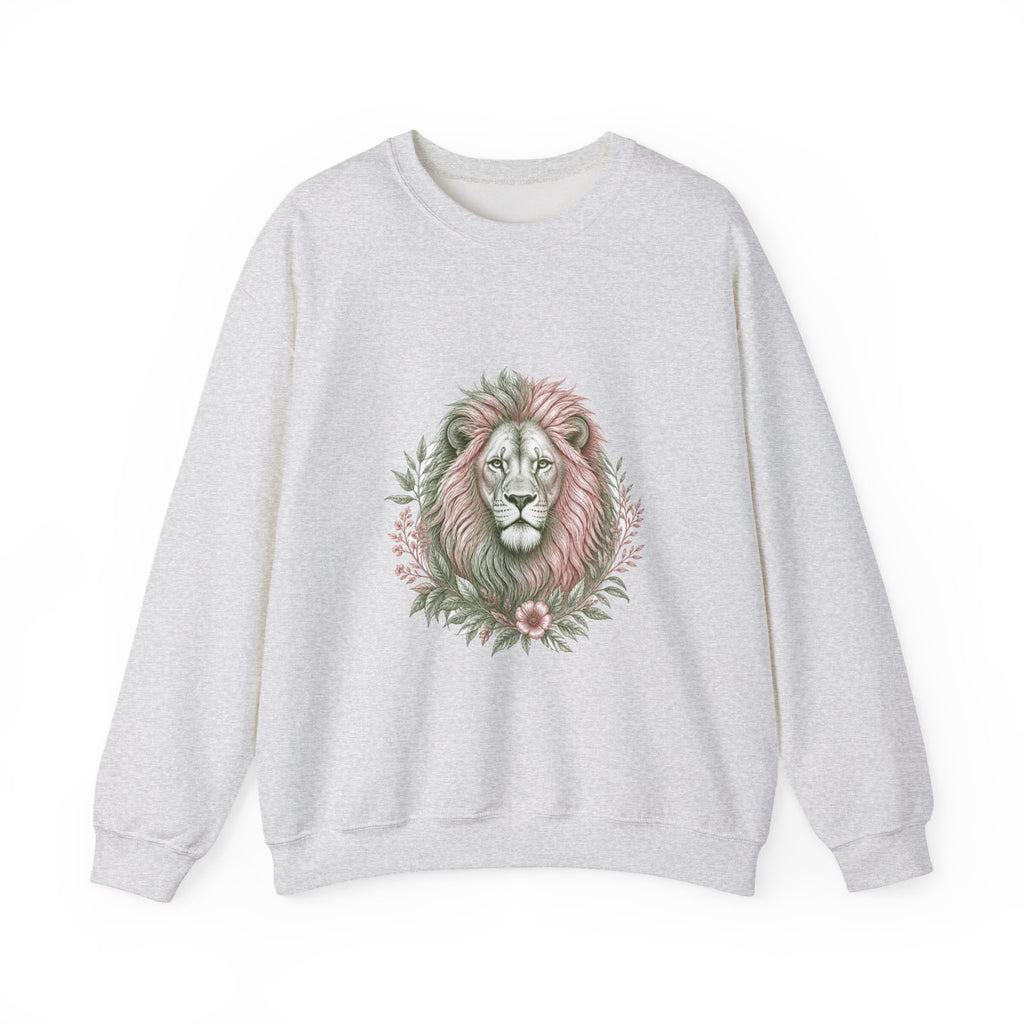 Matching Couple Sweatshirt - Lion & Lamb Matching Couple Premium Fleece Sweatshirt Hand-Drawn Art His Hers Anniversary Gift - Design A