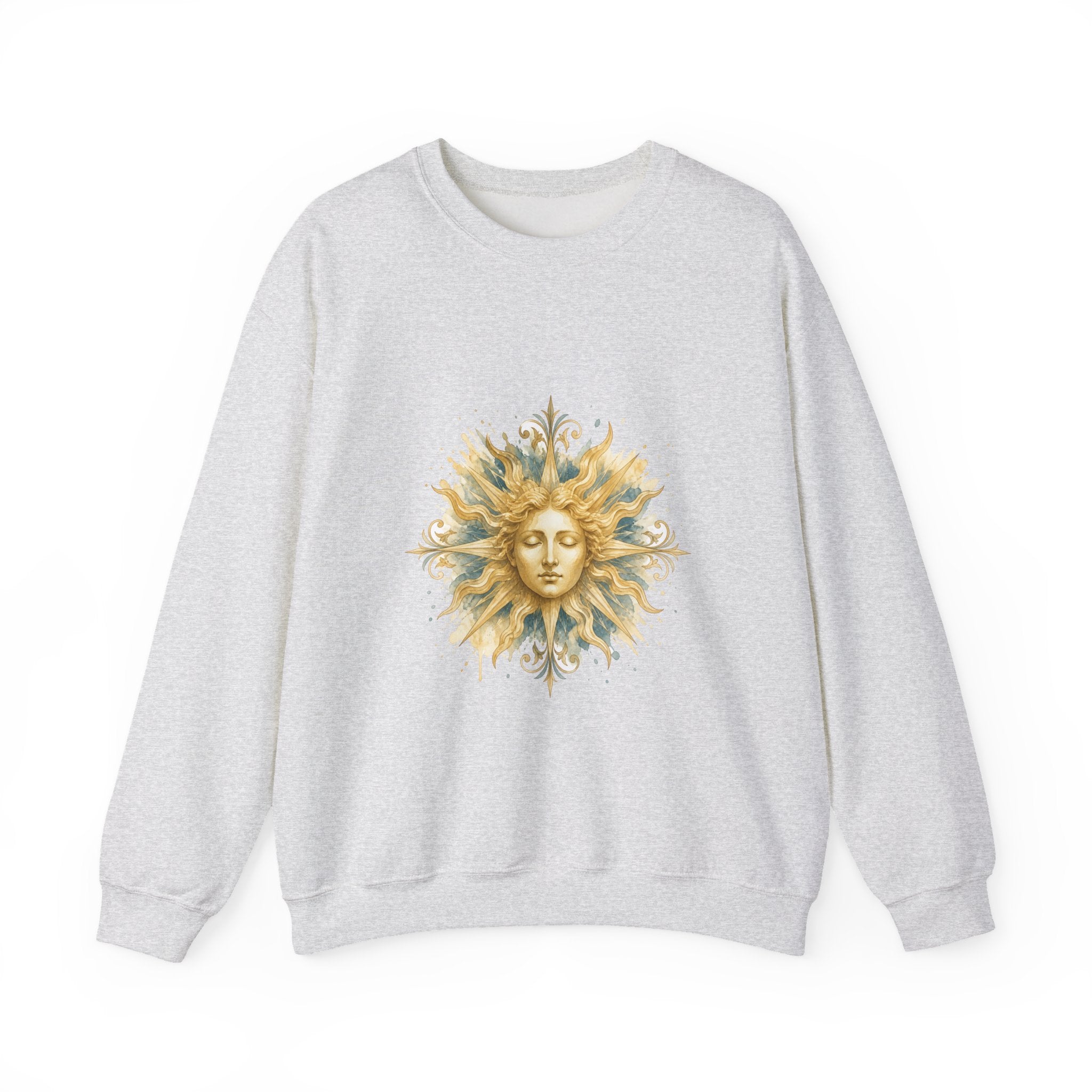Matching Couple Sweatshirt - Helios & Selene Matching Couple Premium Fleece Sweatshirt Watercolor Art His Hers Birthday Gift - Design A