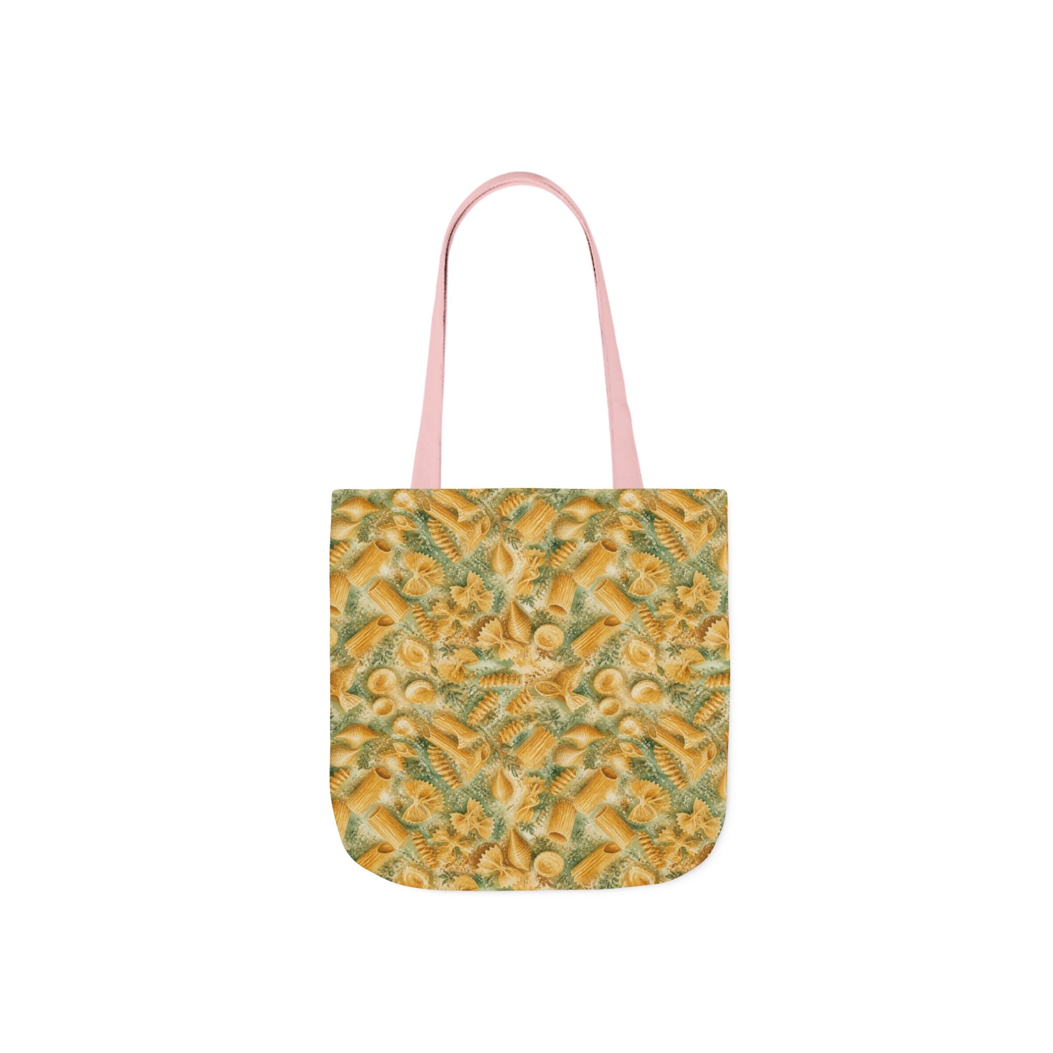 Italian Pasta Shapes Canvas Tote Bag Mediterranean Kitchen Watercolor Splash Design Italian Cottagecore Gift