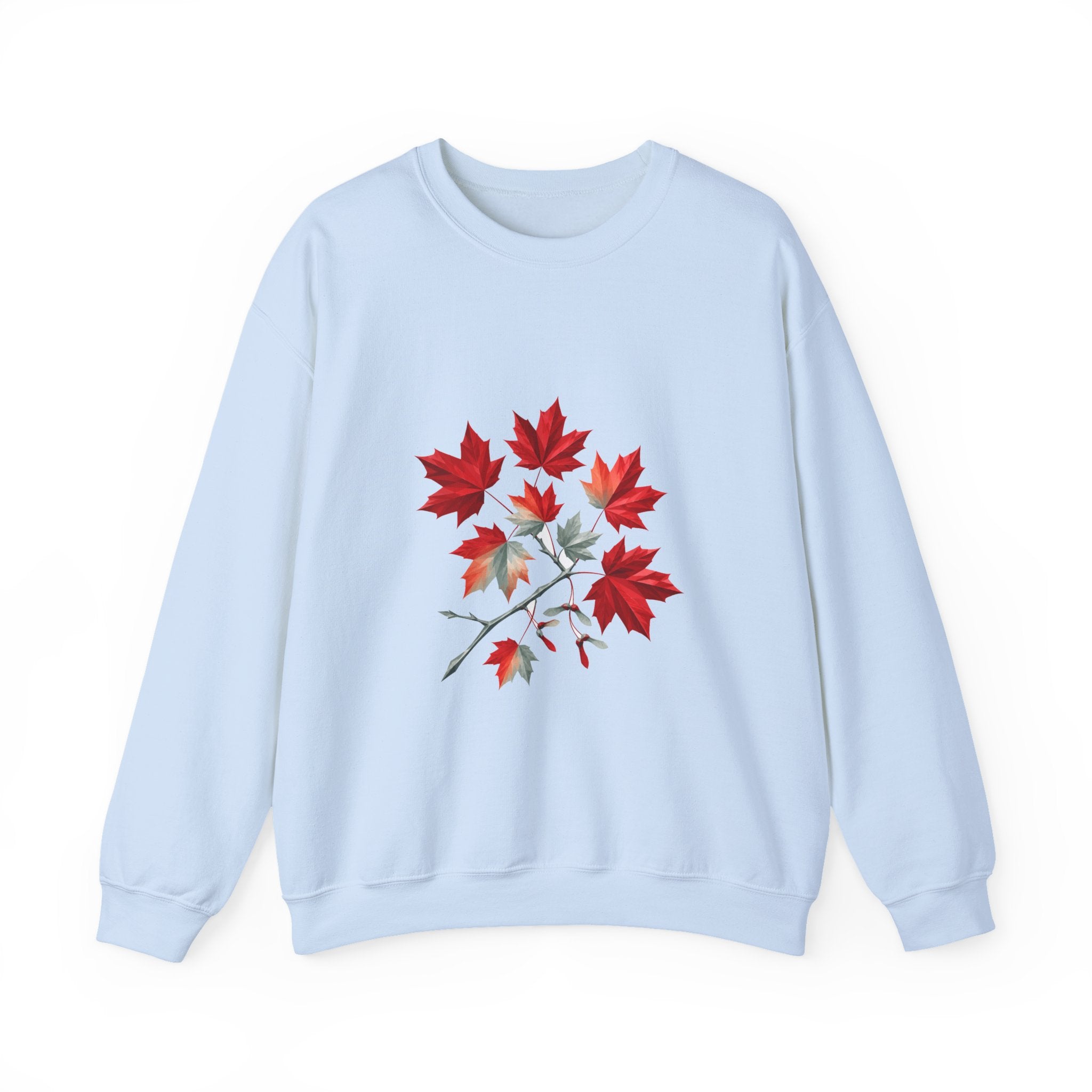 Matching Couple Sweatshirt - Cherry Blossom & Maple Leaf Matching Couple Crewneck Sweatshirt Geometric Art His Hers Couple Gift - Design B