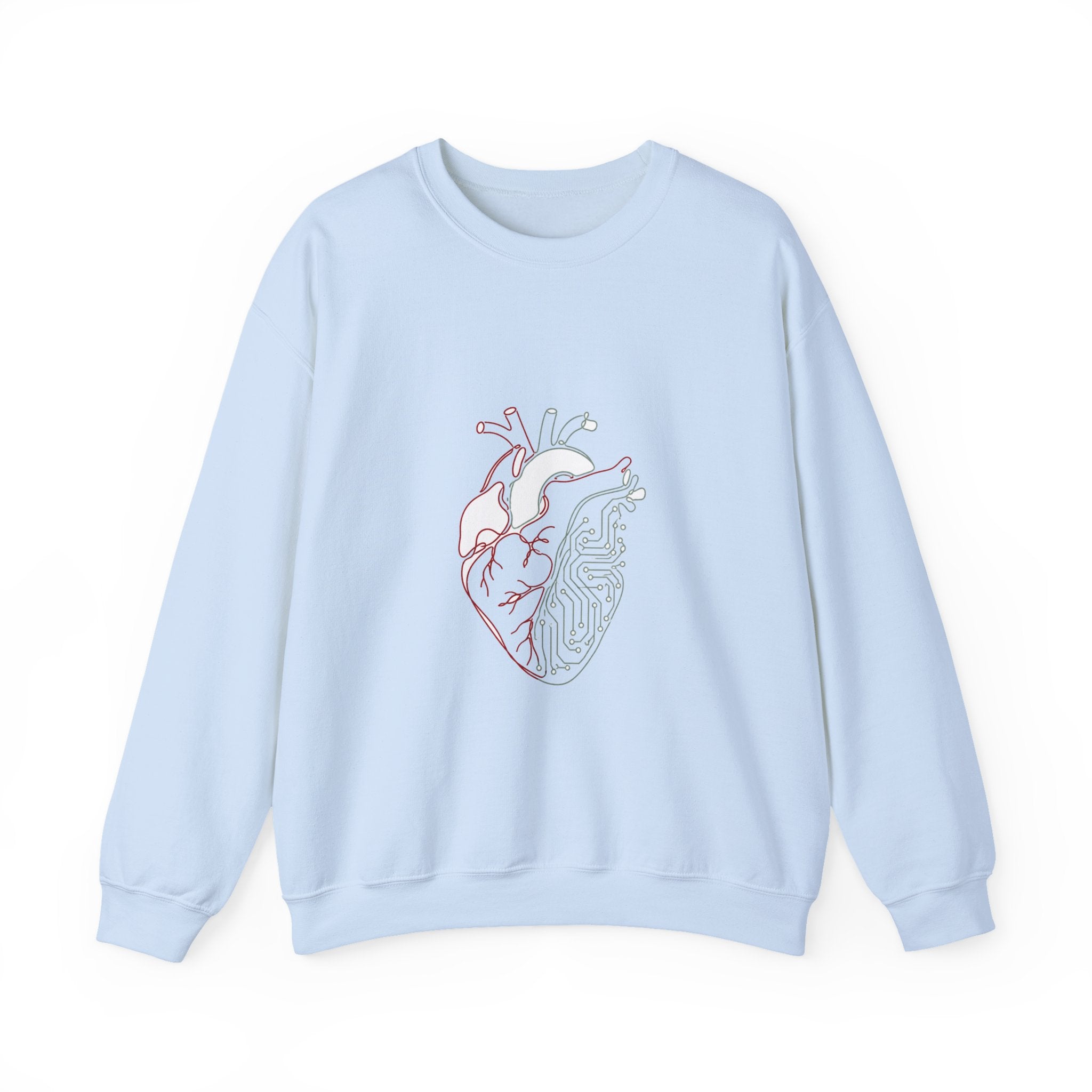 Matching Couple Sweatshirt - Robot & Heart Matching Couple Premium Fleece Sweatshirt Minimalist Art His Hers Christmas Gift - Design B