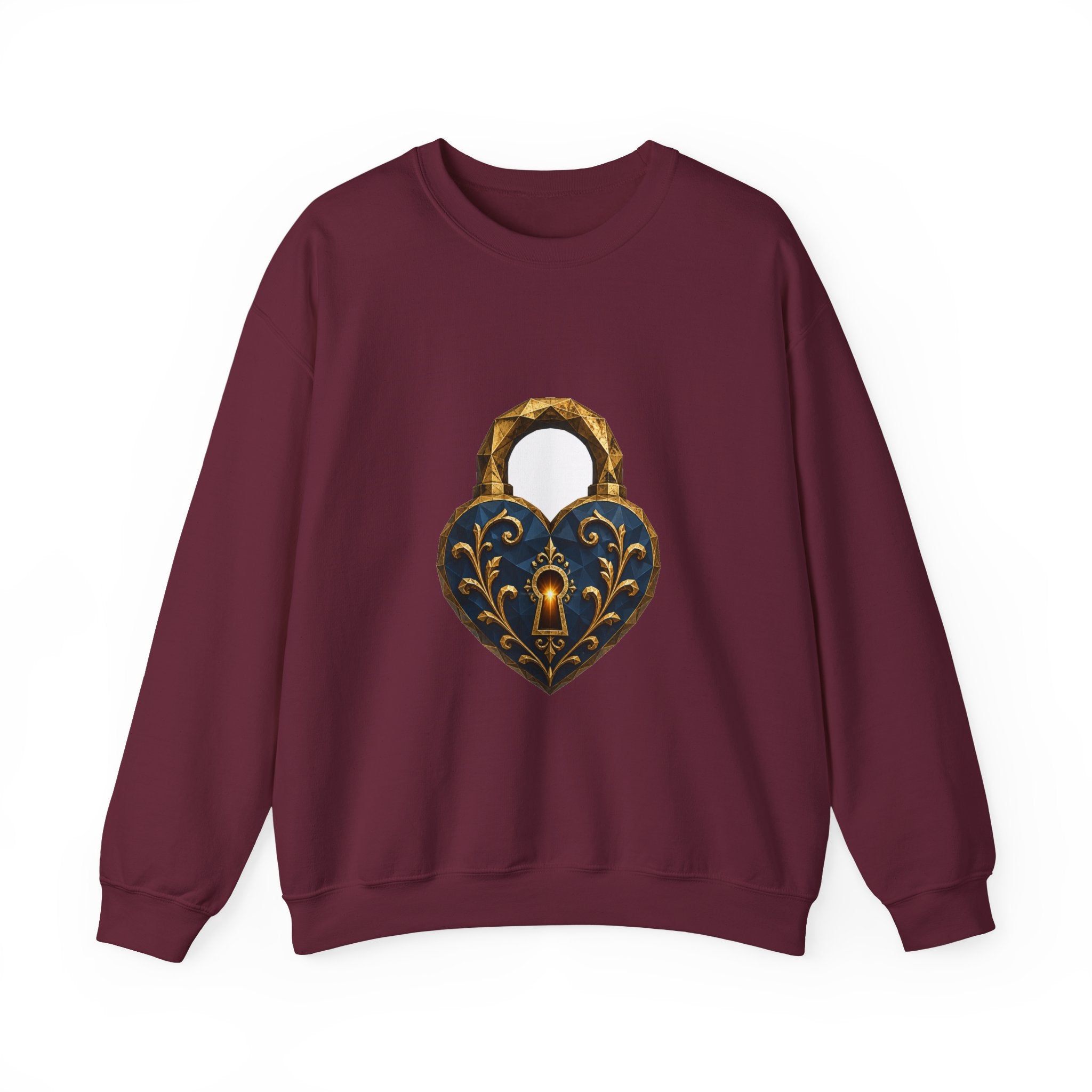 Matching Couple Sweatshirt - Key & Lock Matching Couple Premium Fleece Sweatshirt Geometric Art His Hers Love Gift - Design B