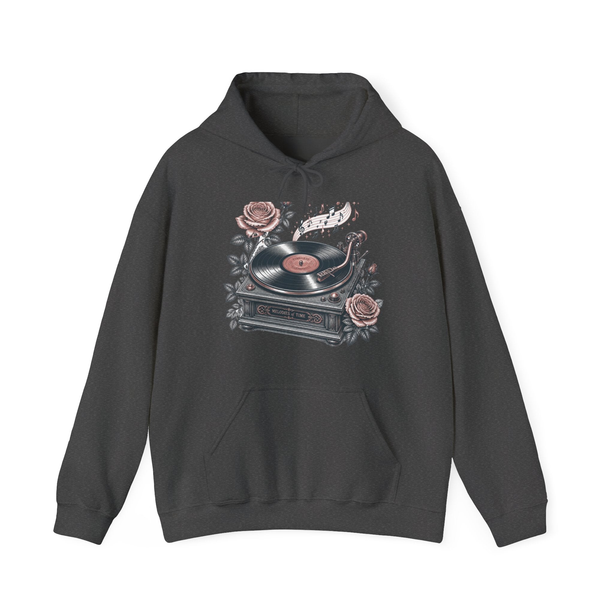 Matching Couple Sweatshirt - Vinyl & Cassette Matching Couple Hooded Sweatshirt Vintage Art His Hers Wedding Gift - Design A
