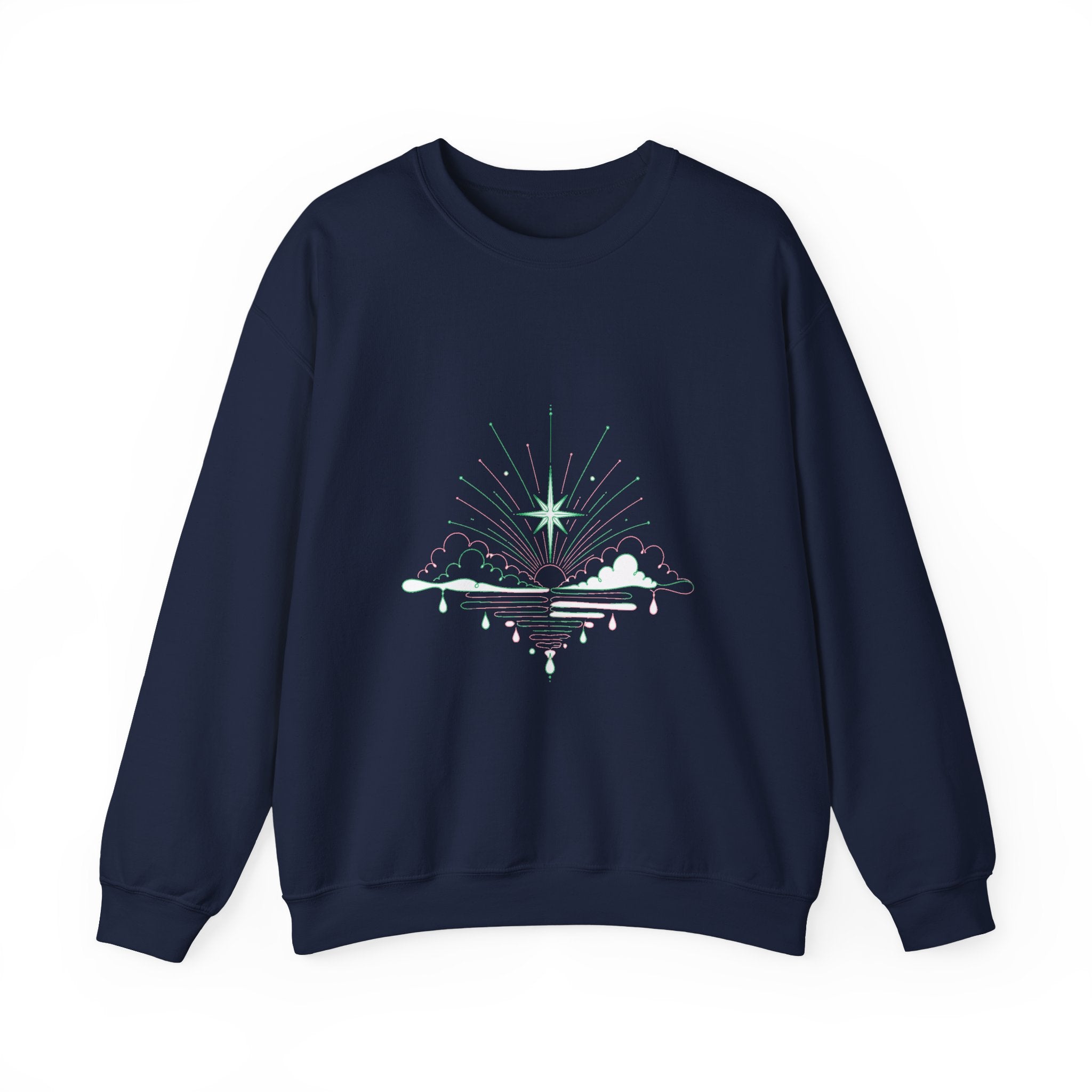 Matching Couple Sweatshirt - Evening & Morning Star Matching Couple Comfort Colors Crew Minimalist Art His Hers Christmas Gift - Design B