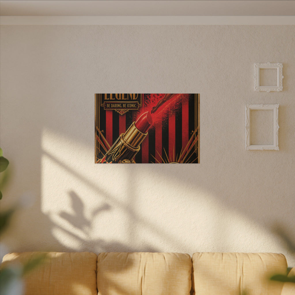Lipstick Cannon Wall Art Canvas 24×36 Art Deco Bar Area Decor Maximalist Print