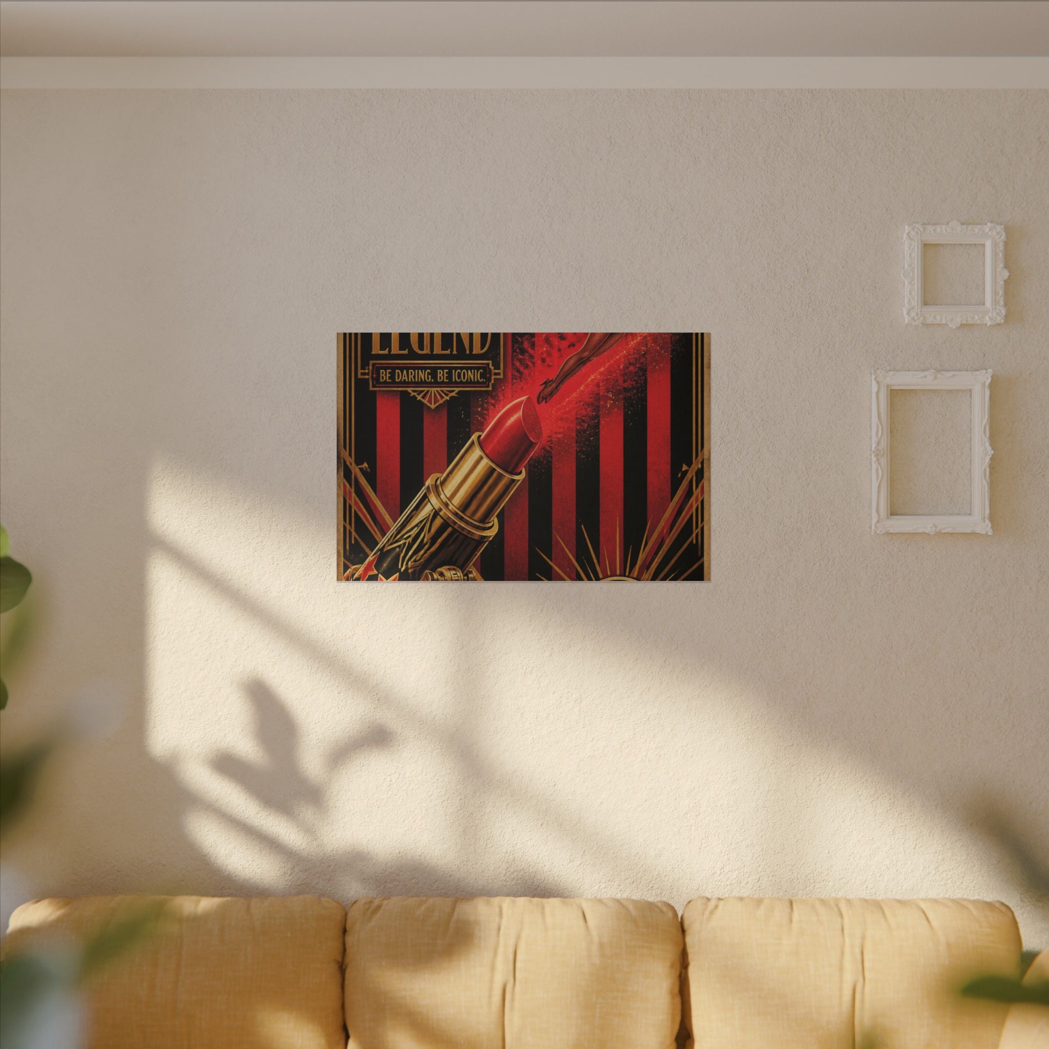Lipstick Cannon Wall Art Canvas 24×36 Art Deco Bar Area Decor Maximalist Print