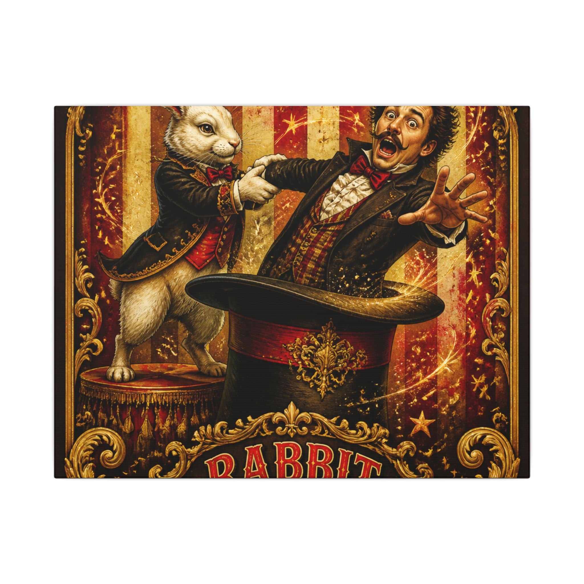 Magic Hat Rabbit Wall Art Canvas 24×36 Baroque Studio Decor Maximalist Print