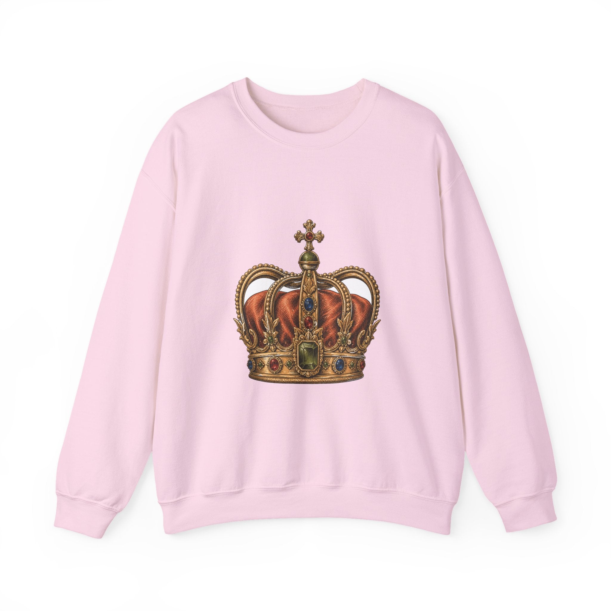 Matching Couple Sweatshirt - Crown & Shield Matching Couple Premium Fleece Sweatshirt Hand-Drawn Art His Hers Anniversary Gift - Design A