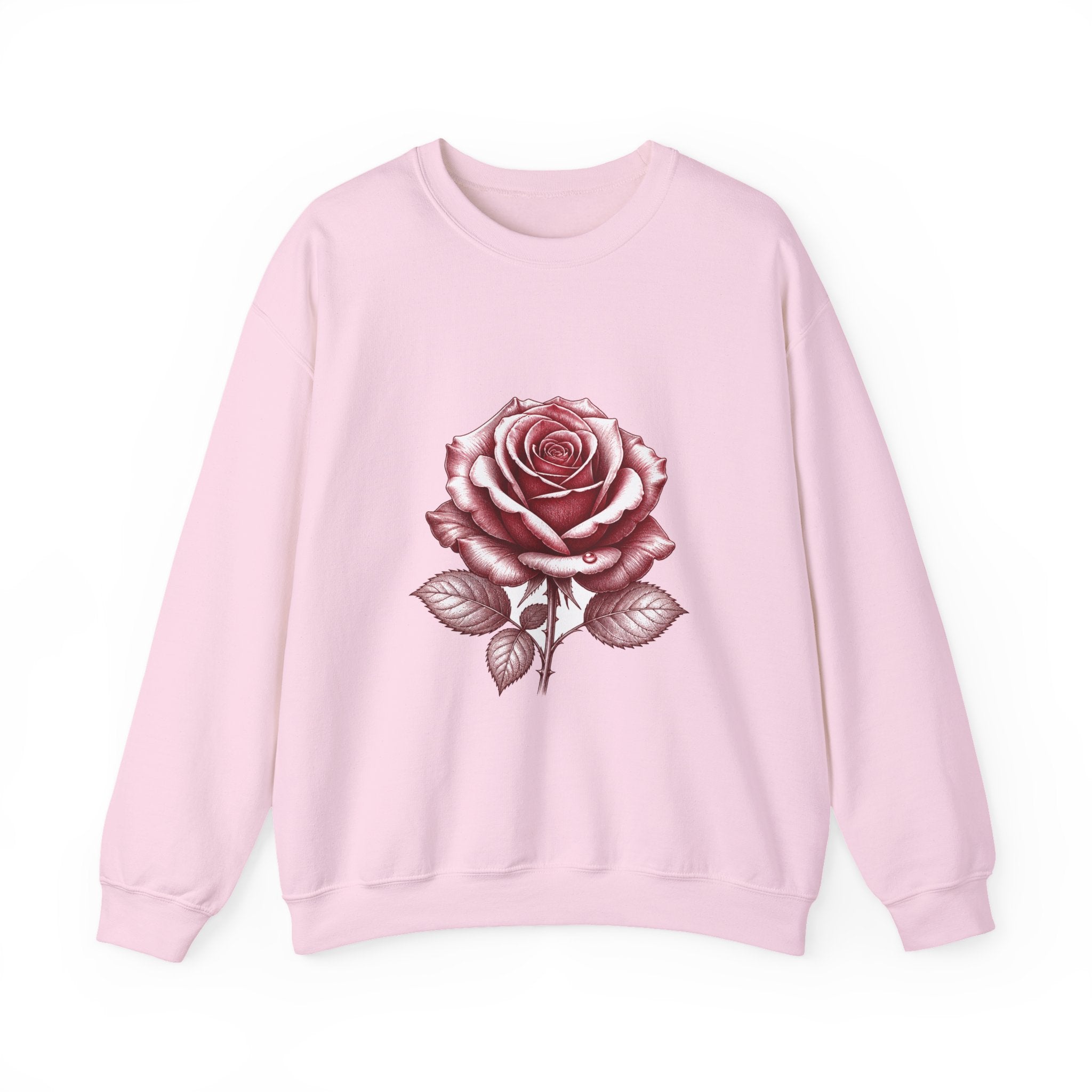 Matching Couple Sweatshirt - Rose & Thorn Matching Couple Crewneck Sweatshirt Hand-Drawn Art His Hers Best Friend Gift - Design A