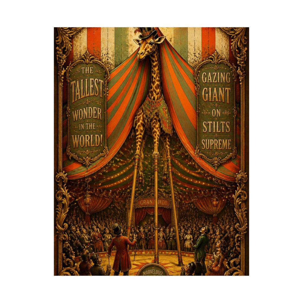 Giraffe on Stilts Wall Art Poster 24×36 Baroque Studio Decor Maximalist Print