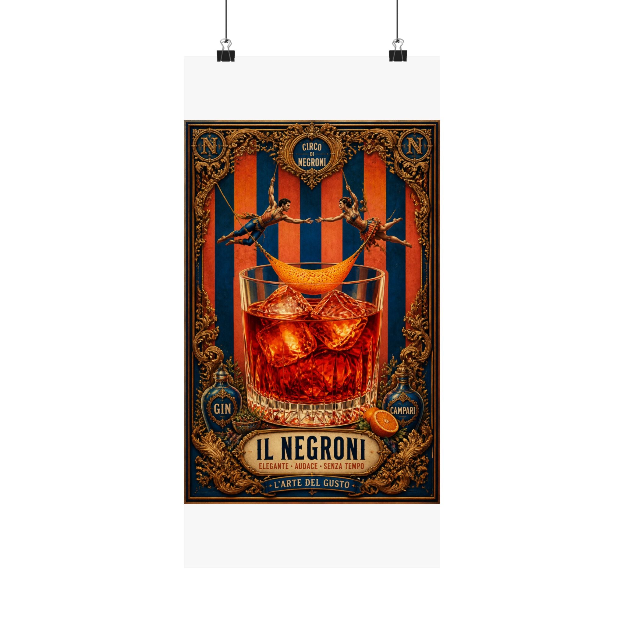 Negroni Trapeze Act Wall Art Poster 24×36 Baroque Studio Decor Maximalist Print