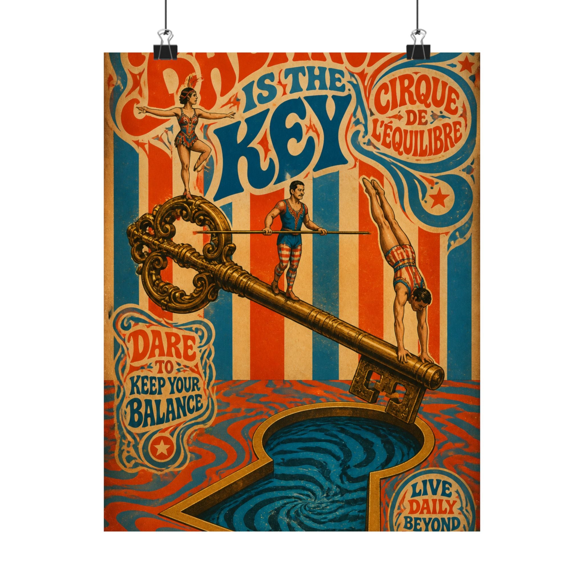 Giant Key Performance Wall Art Poster 24×36 Psychedelic Dining Room Decor Maximalist Print