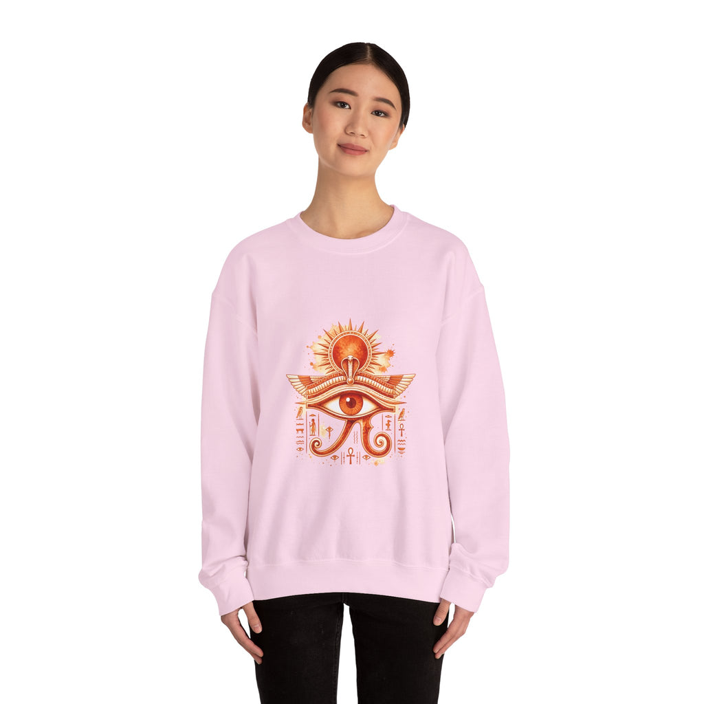 Matching Couple Sweatshirt - Eye of Ra & Horus Matching Couple Premium Fleece Sweatshirt Watercolor Art His Hers Birthday Gift - Design A