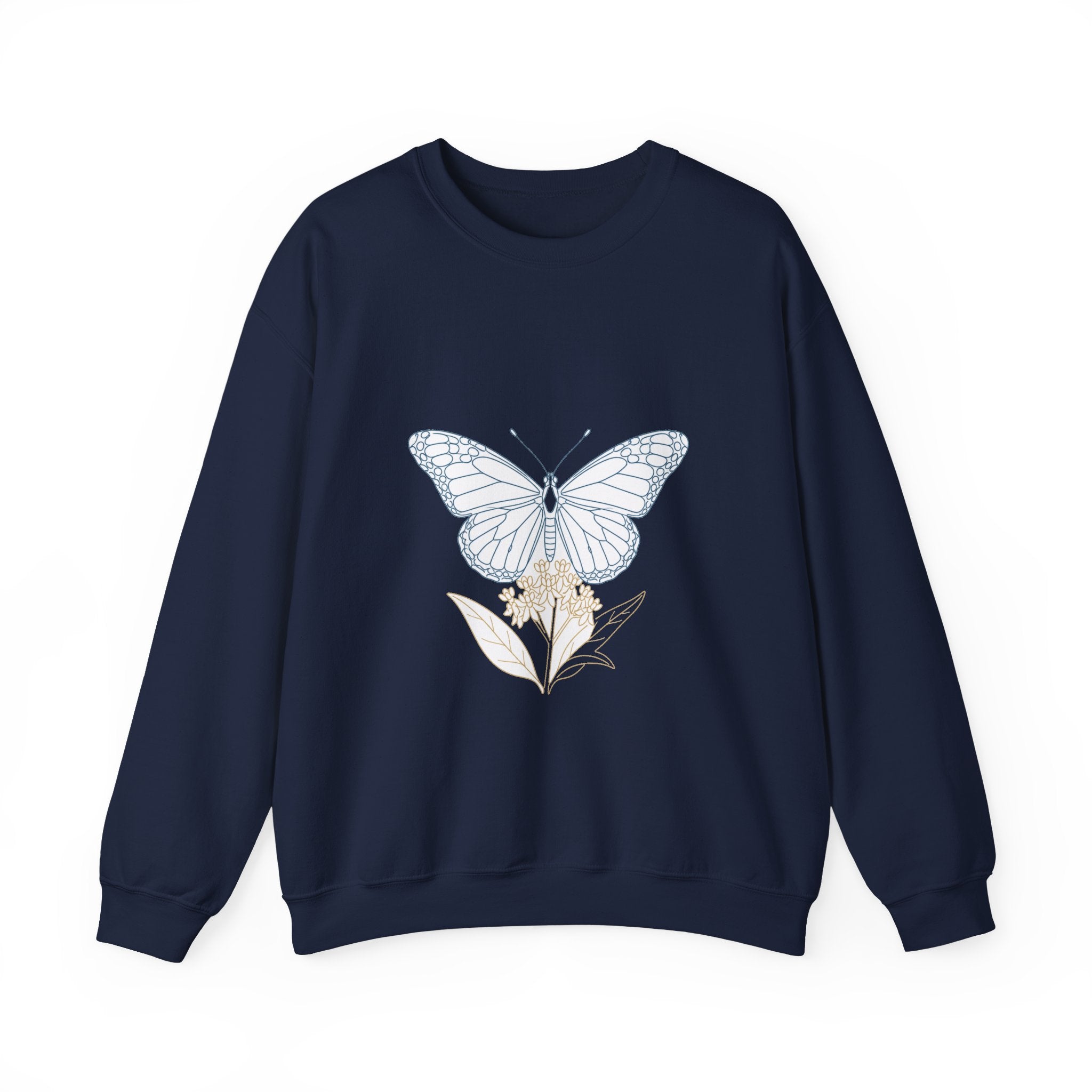 Matching Couple Sweatshirt - Butterfly & Moth Matching Couple Comfort Colors Crew Minimalist Art His Hers Christmas Gift - Design A