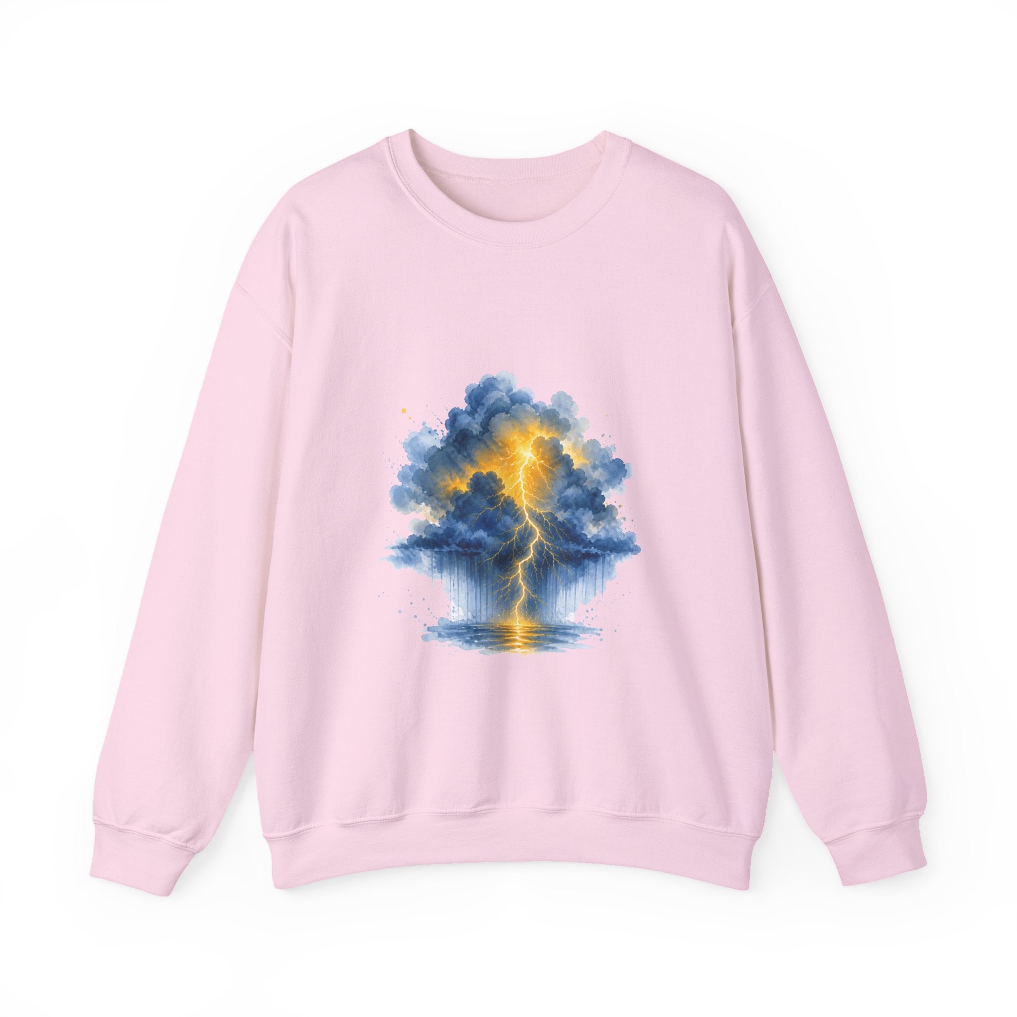 Matching Couple Sweatshirt - Storm & Rainbow Matching Couple Premium Fleece Sweatshirt Watercolor Art His Hers Birthday Gift - Design A
