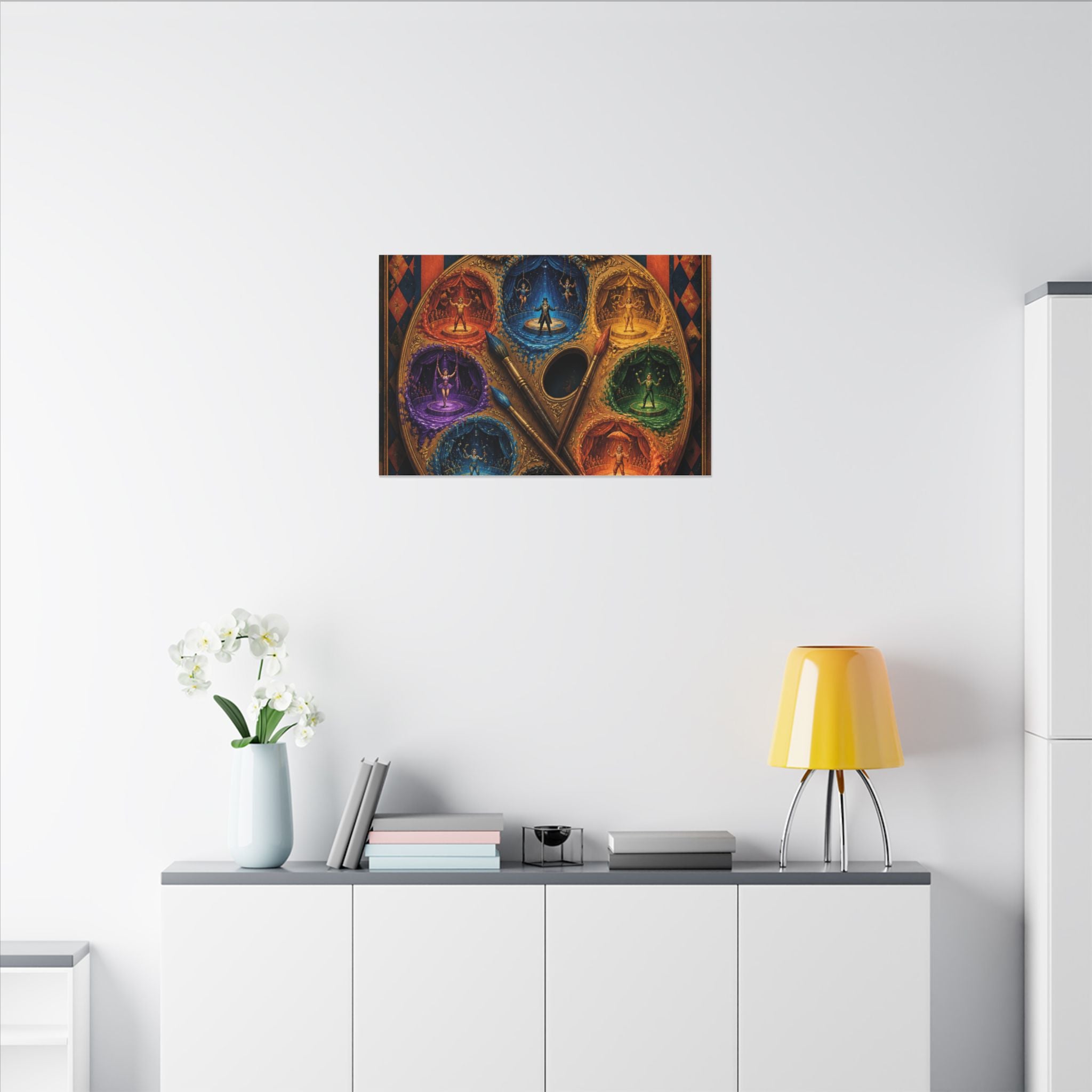 Paint Palette Stage Wall Art Canvas 16×20 Baroque Home Office Decor Maximalist Print