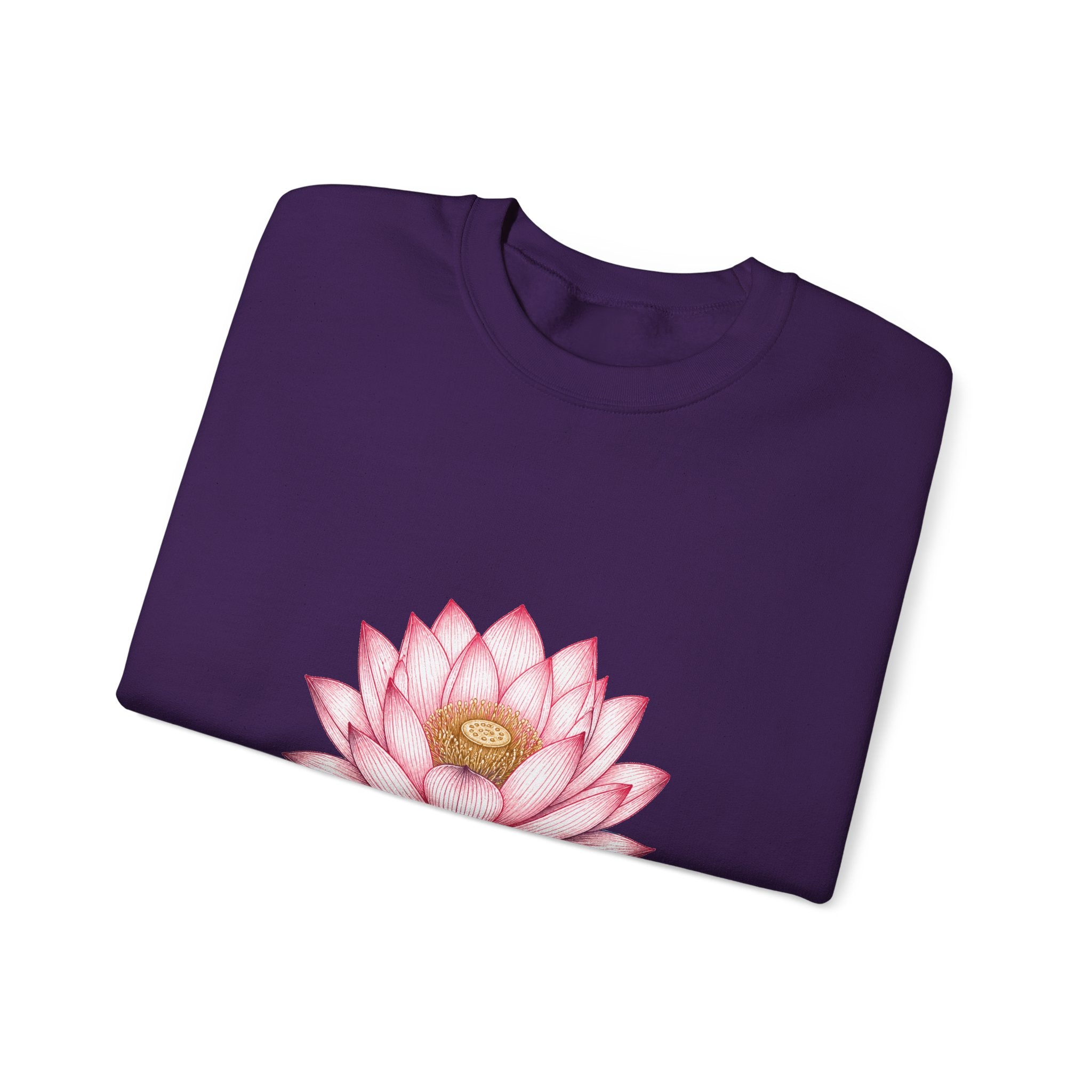 Matching Couple Sweatshirt - Open & Closed Lotus Matching Couple Premium Fleece Sweatshirt Hand-Drawn Art His Hers Anniversary Gift - Design A