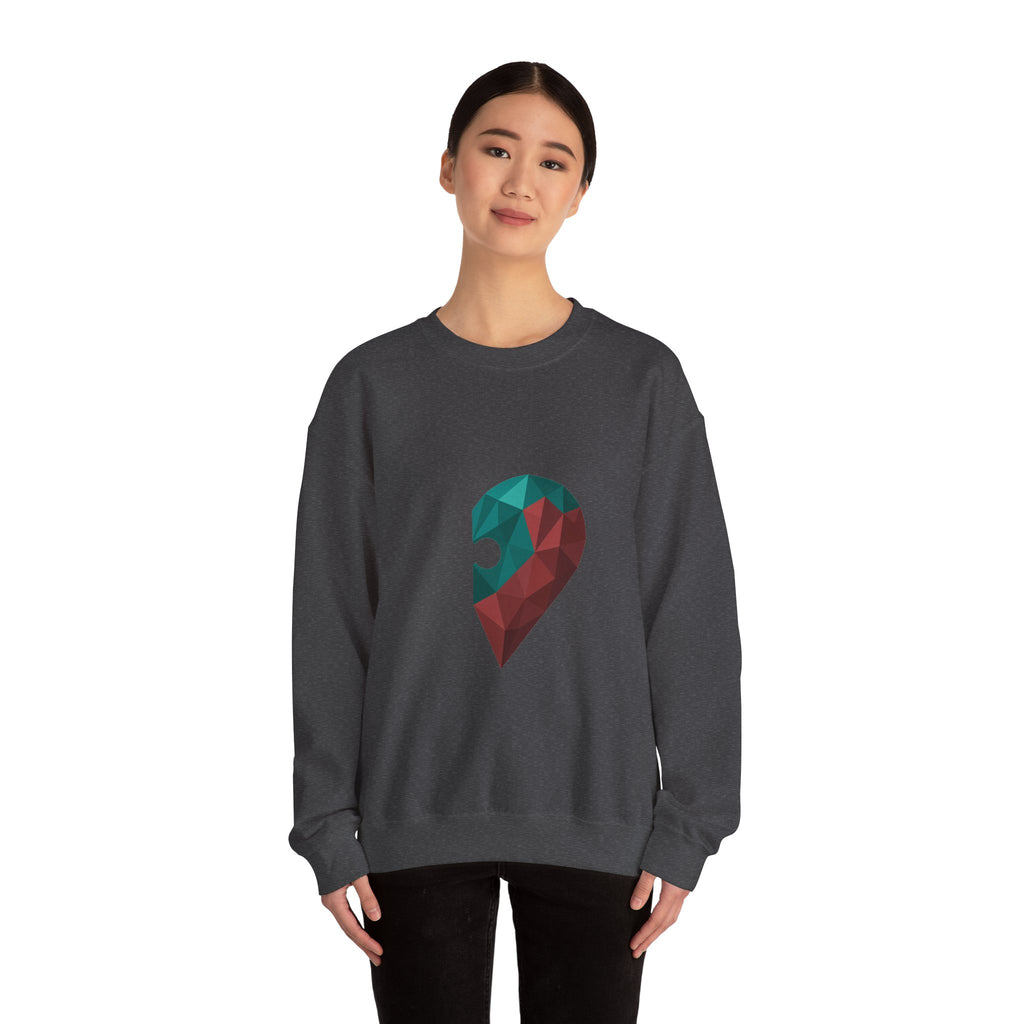 Matching Couple Sweatshirt - Puzzle Pieces Matching Couple Premium Fleece Sweatshirt Geometric Art His Hers Love Gift - Design B