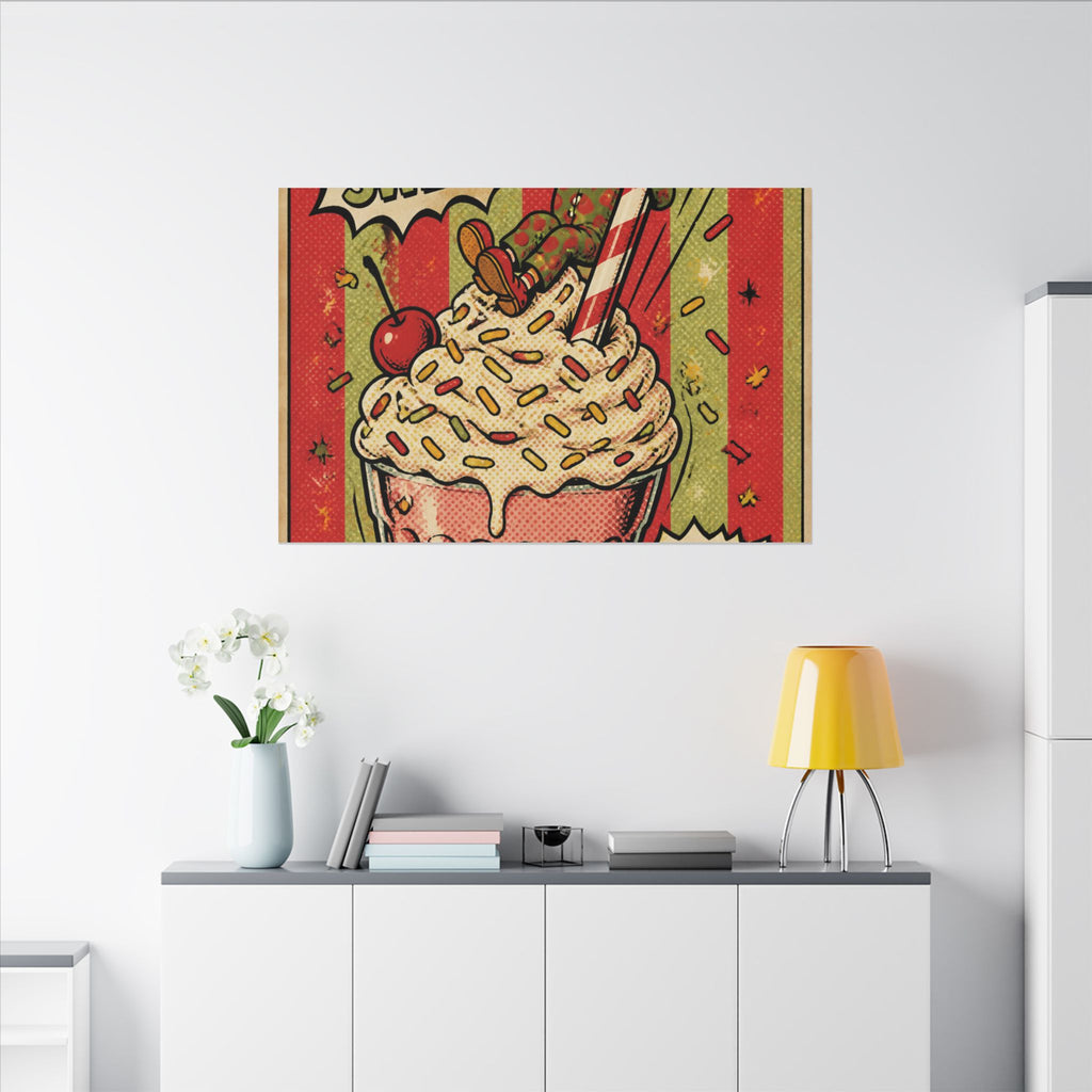 Milkshake Slide Clown Wall Art Canvas 16×20 Pop Art Living Room Decor Maximalist Print