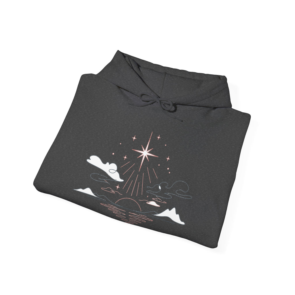 Matching Couple Sweatshirt - Evening & Morning Star Matching Couple Hooded Sweatshirt Minimalist Art His Hers Valentine Gift - Design A