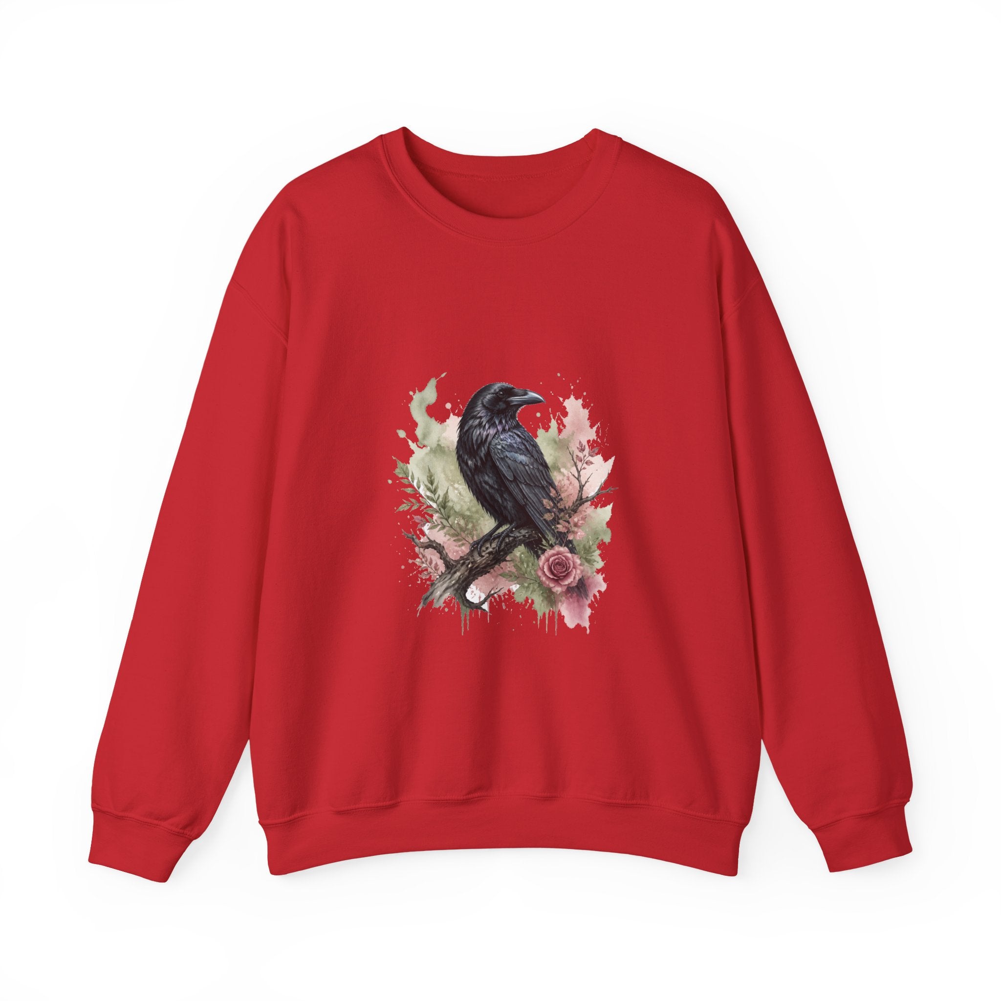 Matching Couple Sweatshirt - Raven & Swan Matching Couple Crewneck Sweatshirt Watercolor Art His Hers Engagement Gift - Design A