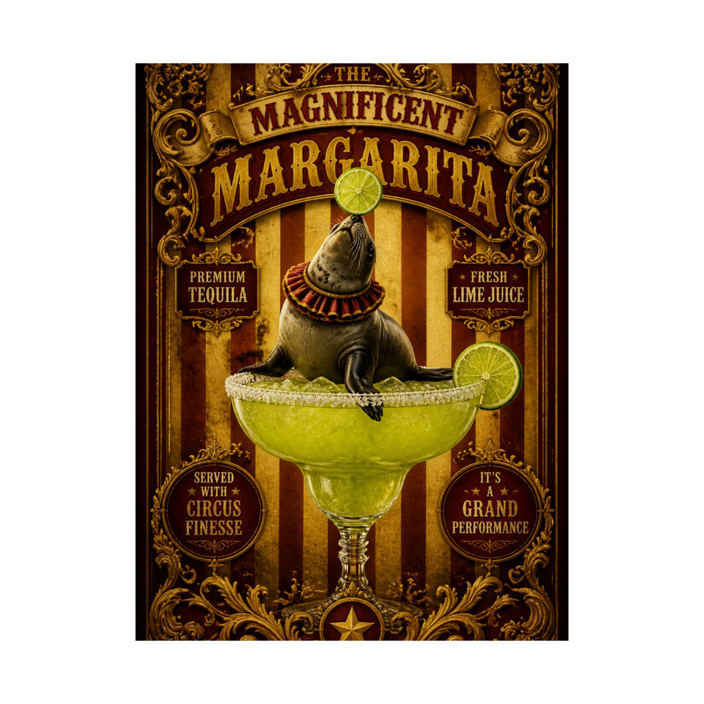 Margarita Balancing Seal Wall Art Poster 24×36 Baroque Studio Decor Maximalist Print