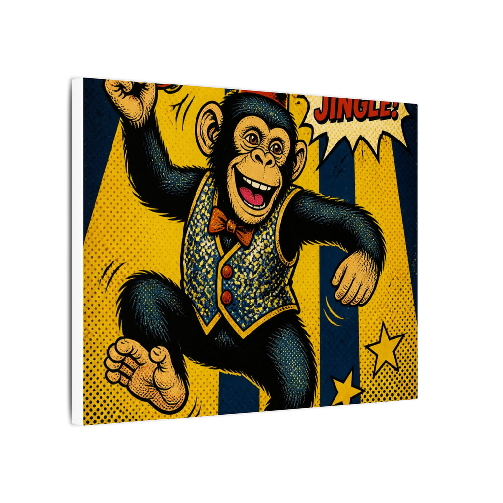 Dancing Monkey Wall Art Canvas 24×36 Pop Art Restaurant Decor Maximalist Print