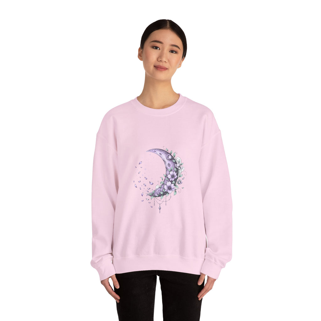 Matching Couple Sweatshirt - Waxing & Waning Moon Matching Couple Comfort Colors Crew Hand-Drawn Art His Hers Anniversary Gift - Design B