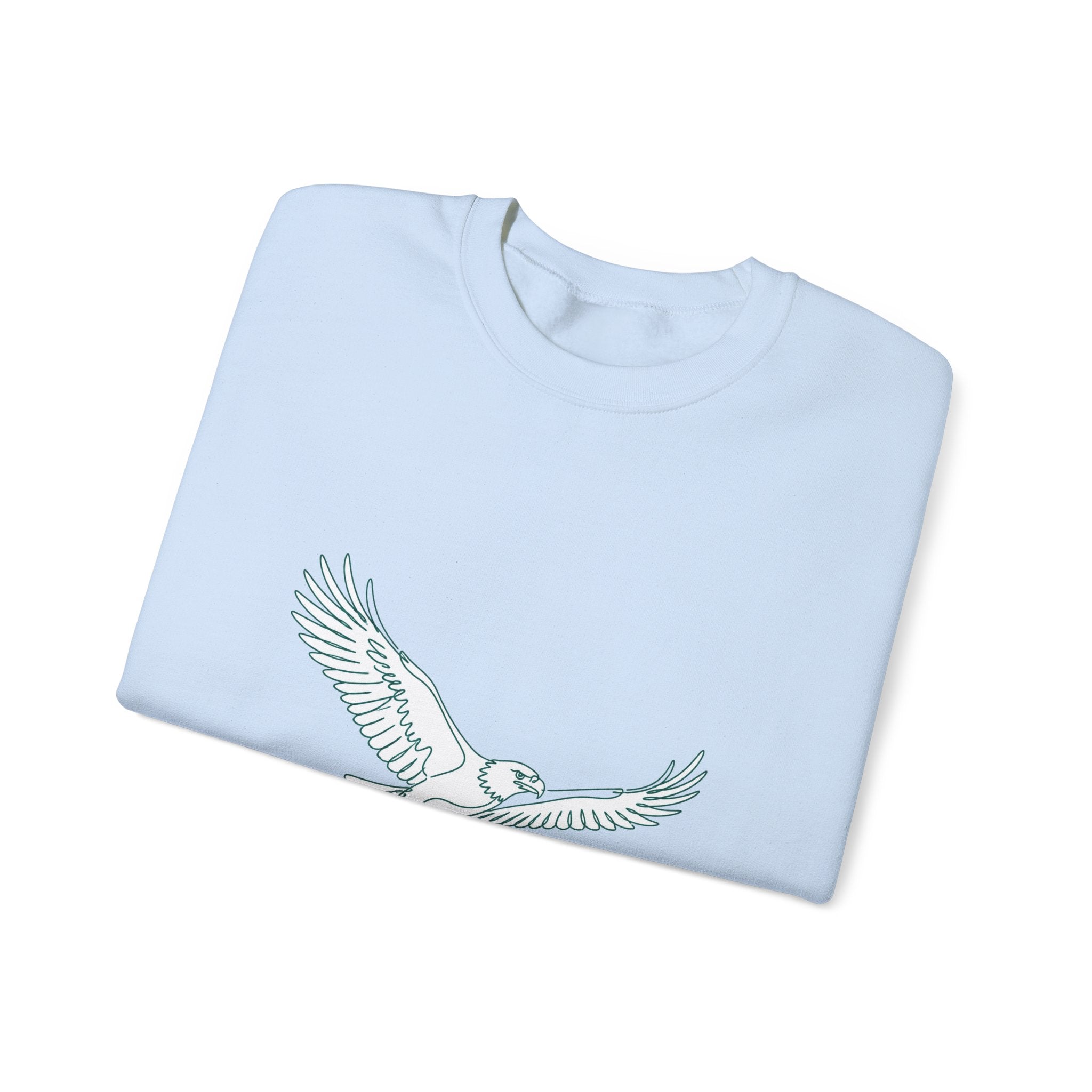 Matching Couple Sweatshirt - Eagle & Whale Matching Couple Crewneck Sweatshirt Minimalist Art His Hers Valentine Gift - Design A