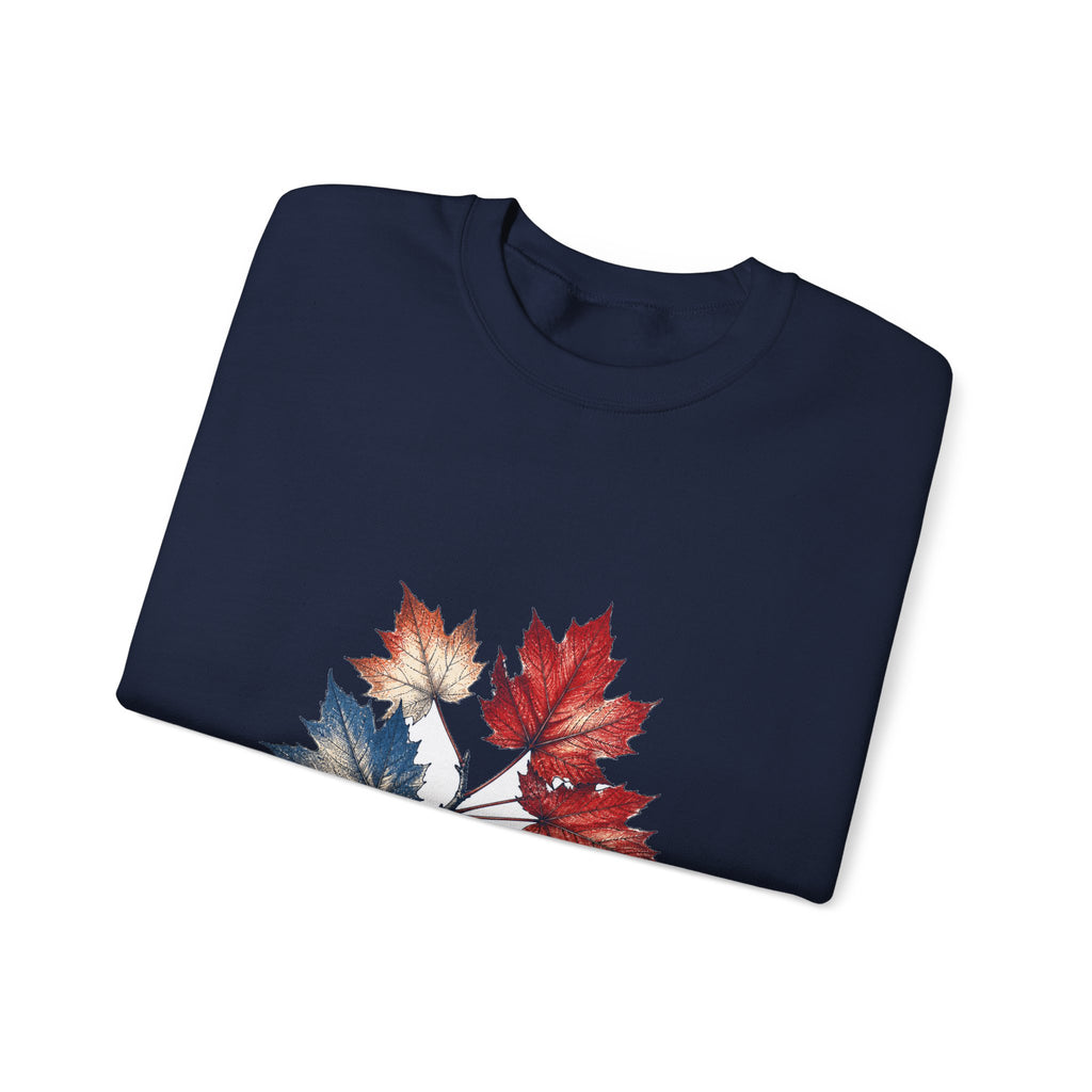 Matching Couple Sweatshirt - Cherry Blossom & Maple Leaf Matching Couple Crewneck Sweatshirt Hand-Drawn Art His Hers Best Friend Gift - Design B