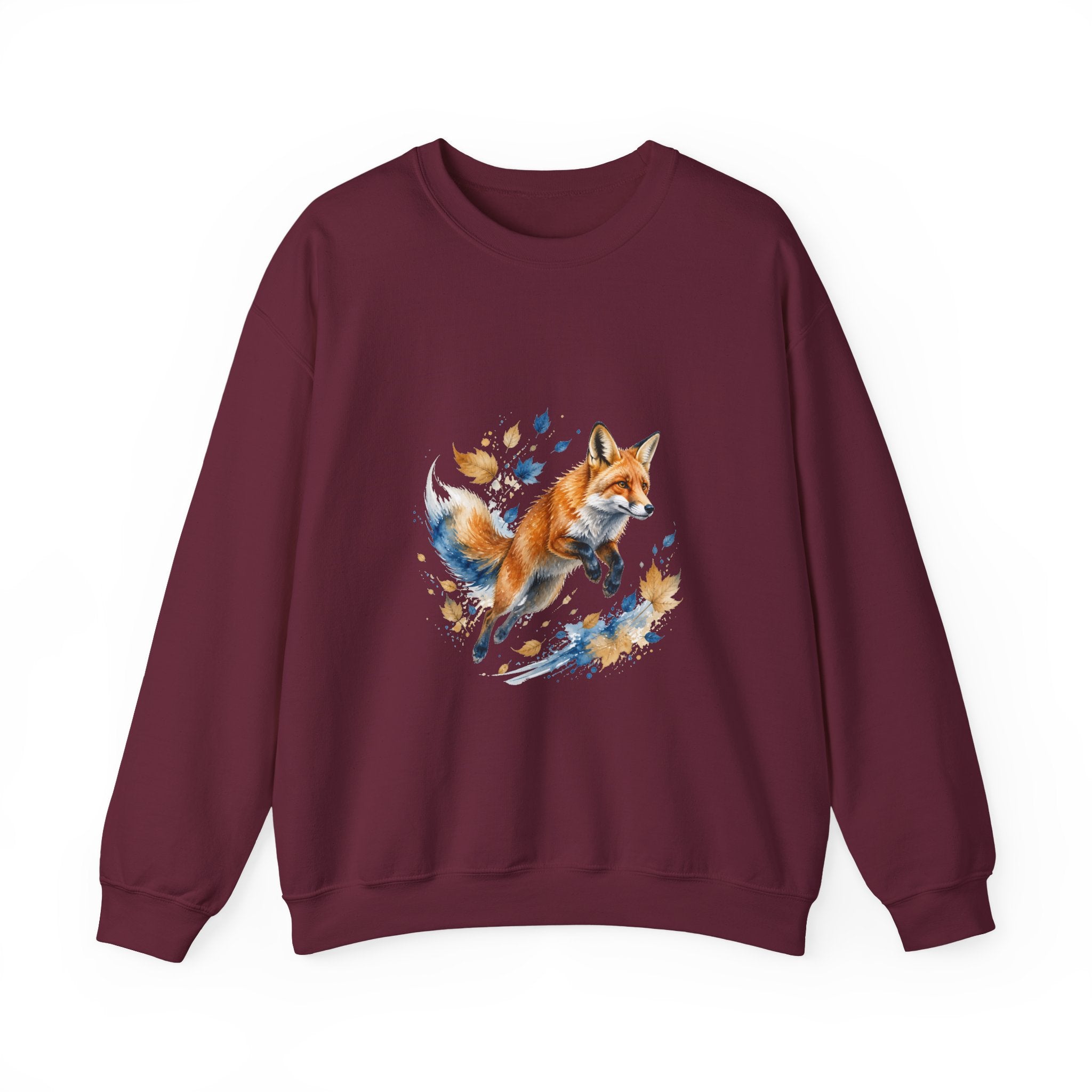 Matching Couple Sweatshirt - Fox & Rabbit Matching Couple Premium Fleece Sweatshirt Watercolor Art His Hers Birthday Gift - Design A