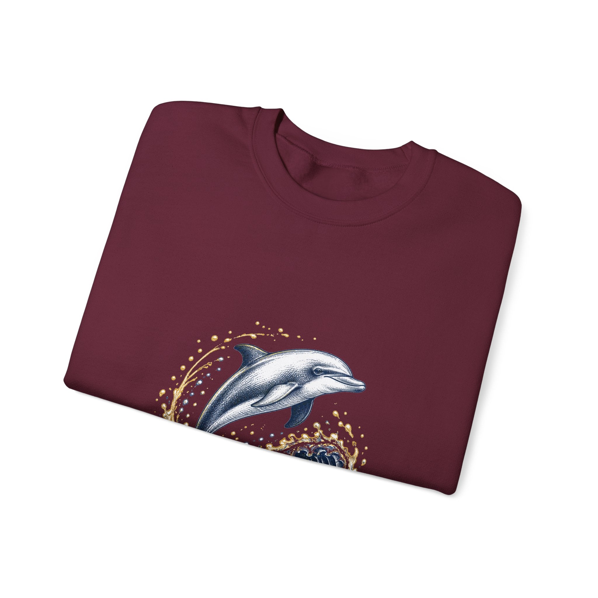 Matching Couple Sweatshirt - Shark & Dolphin Matching Couple Comfort Colors Crew Hand-Drawn Art His Hers Anniversary Gift - Design B