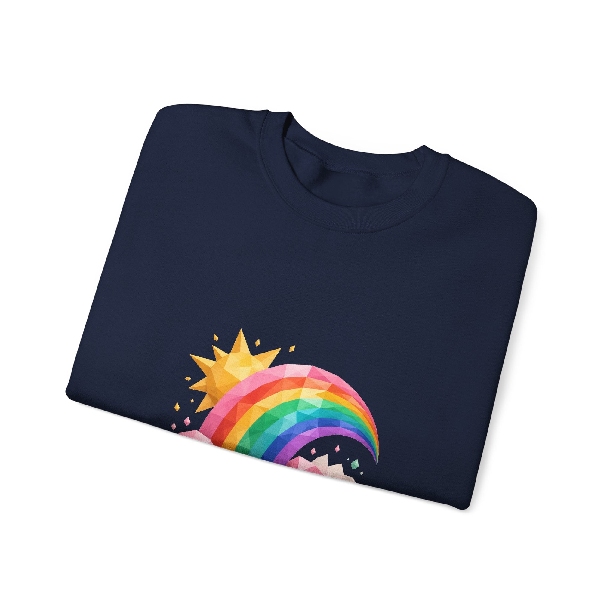 Matching Couple Sweatshirt - Storm & Rainbow Matching Couple Comfort Colors Crew Geometric Art His Hers Love Gift - Design B