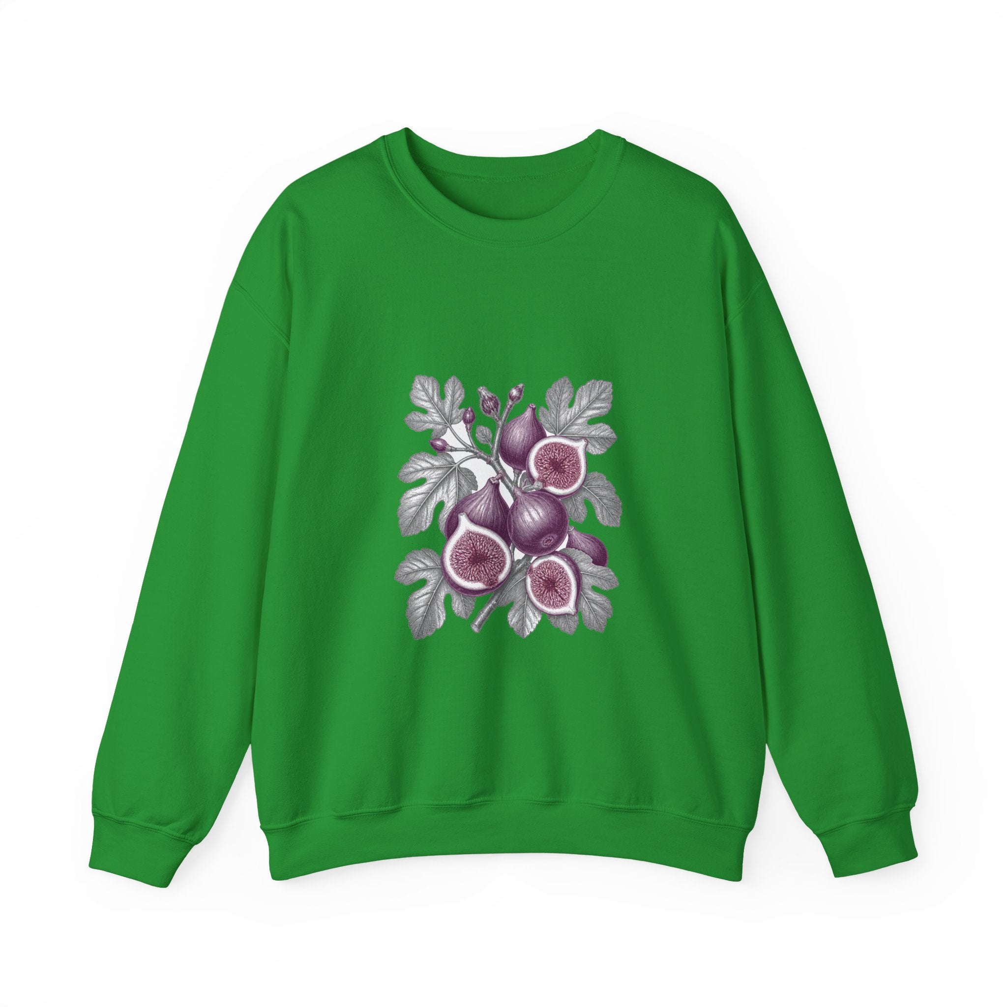 Matching Couple Sweatshirt - Olive Branch & Fig Matching Couple Crewneck Sweatshirt Vintage Art His Hers Wedding Gift - Design B