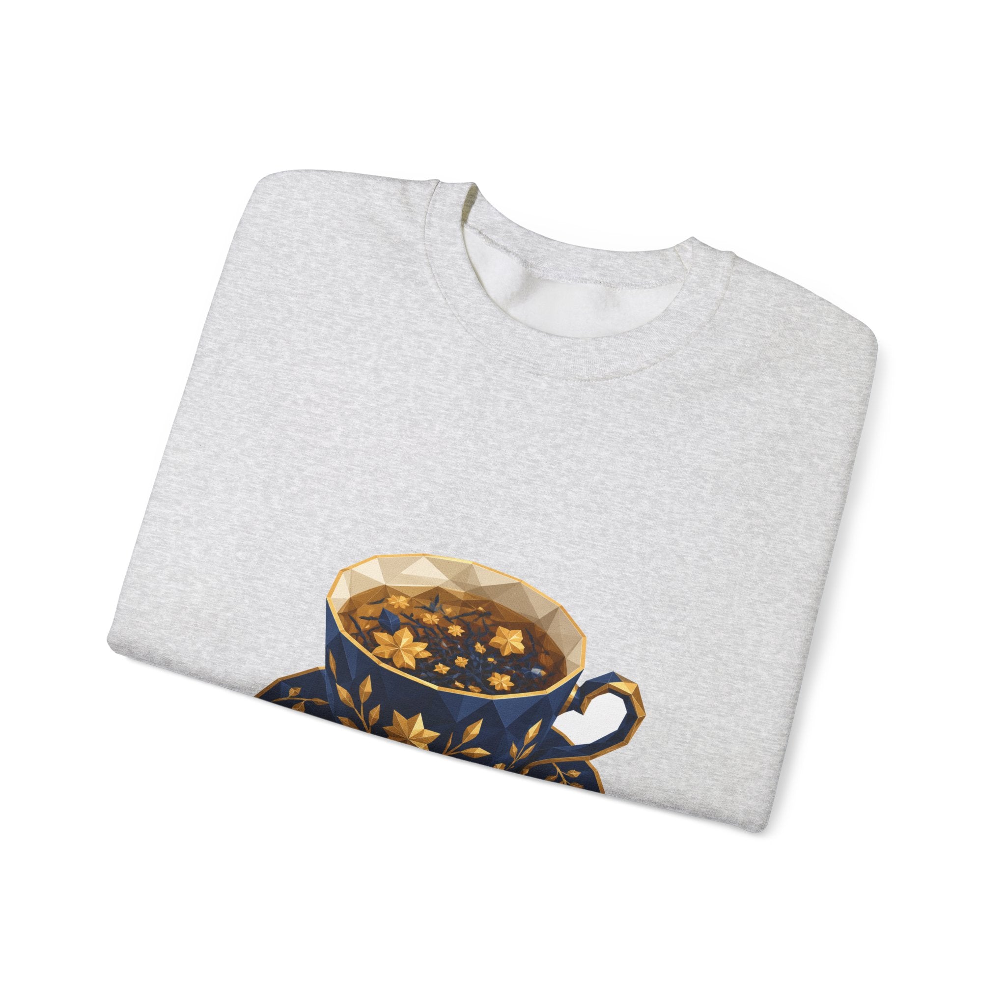 Matching Couple Sweatshirt - Coffee & Tea Matching Couple Comfort Colors Crew Geometric Art His Hers Love Gift - Design B
