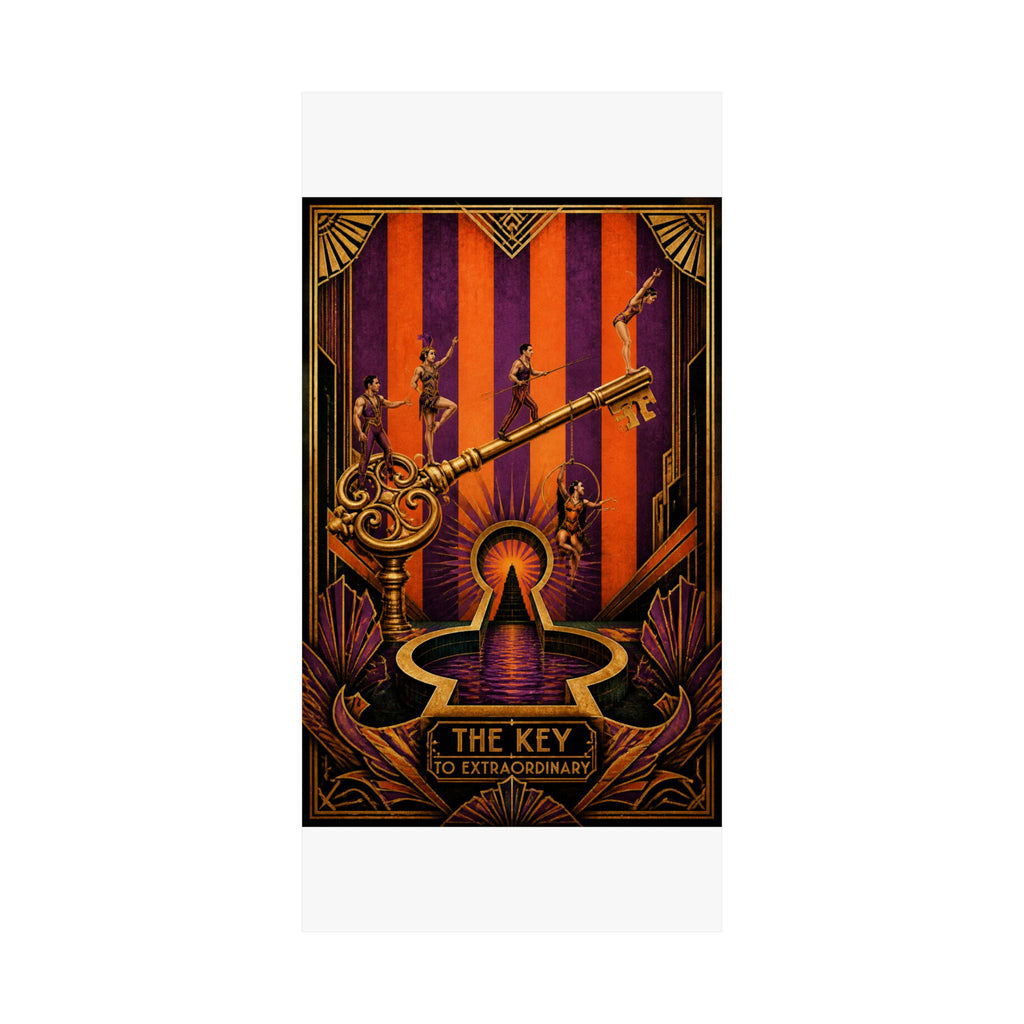 Giant Key Performance Wall Art Poster 24×36 Art Deco Bar Area Decor Maximalist Print