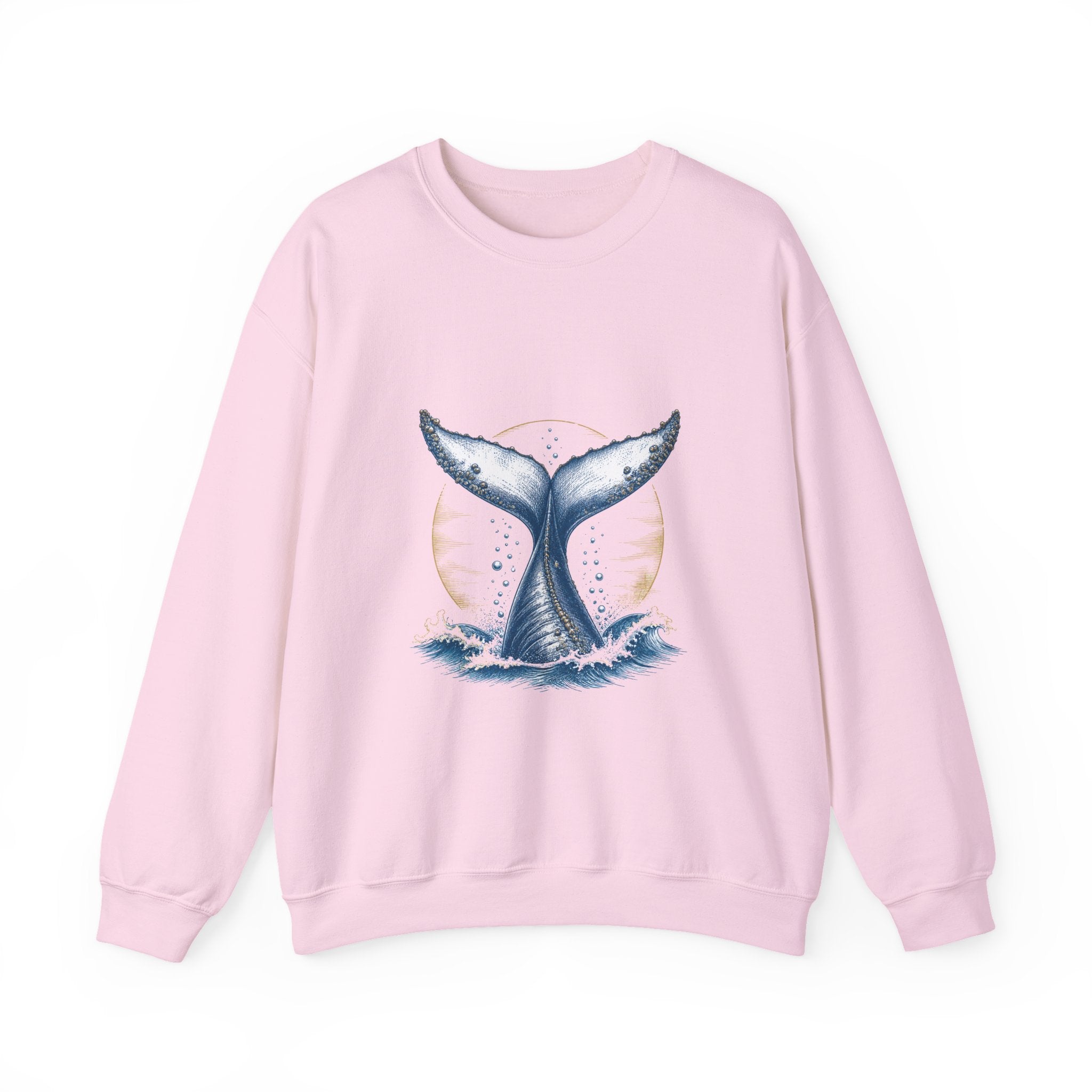 Matching Couple Sweatshirt - Eagle & Whale Matching Couple Comfort Colors Crew Hand-Drawn Art His Hers Anniversary Gift - Design B