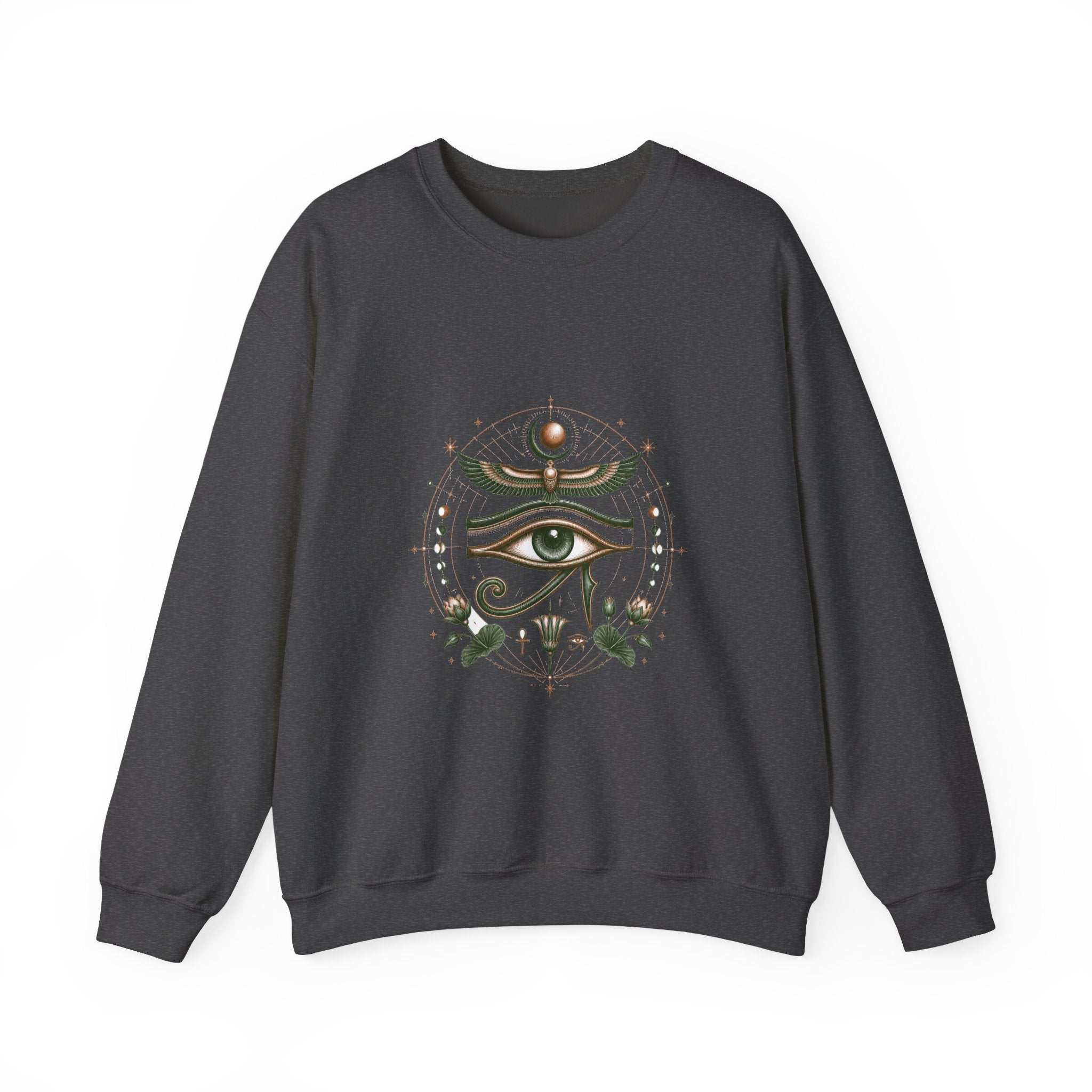 Matching Couple Sweatshirt - Eye of Ra & Horus Matching Couple Premium Fleece Sweatshirt Vintage Art His Hers Honeymoon Gift - Design B