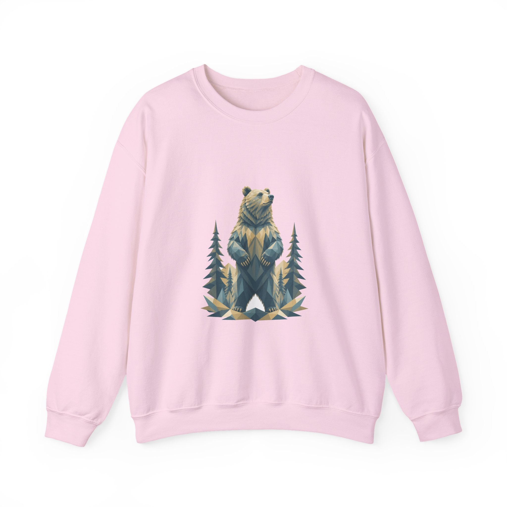 Matching Couple Sweatshirt - Bear & Deer Matching Couple Premium Fleece Sweatshirt Geometric Art His Hers Love Gift - Design A