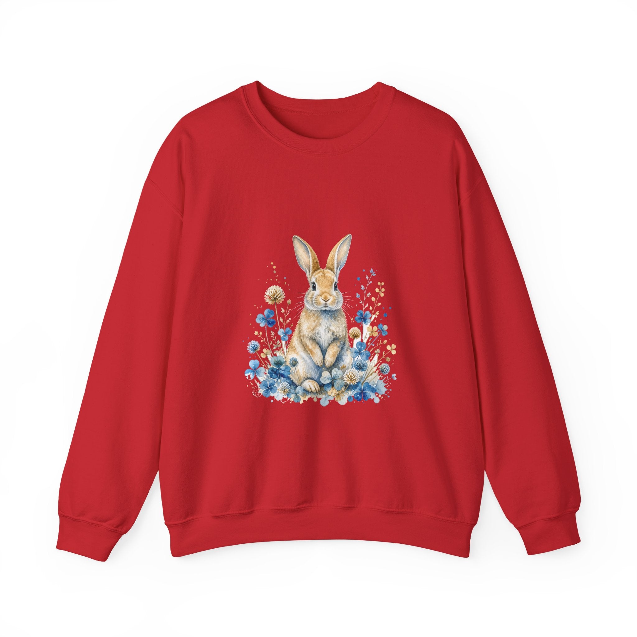 Matching Couple Sweatshirt - Fox & Rabbit Matching Couple Premium Fleece Sweatshirt Watercolor Art His Hers Birthday Gift - Design B