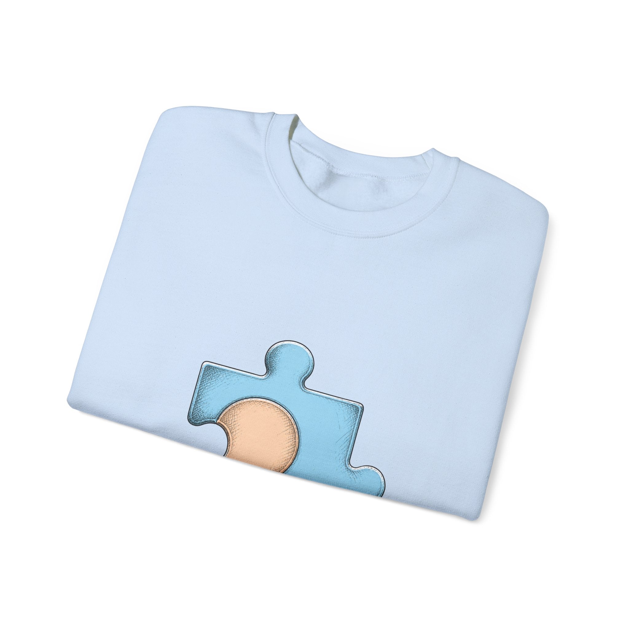 Matching Couple Sweatshirt - Puzzle Pieces Matching Couple Crewneck Sweatshirt Hand-Drawn Art His Hers Best Friend Gift - Design B