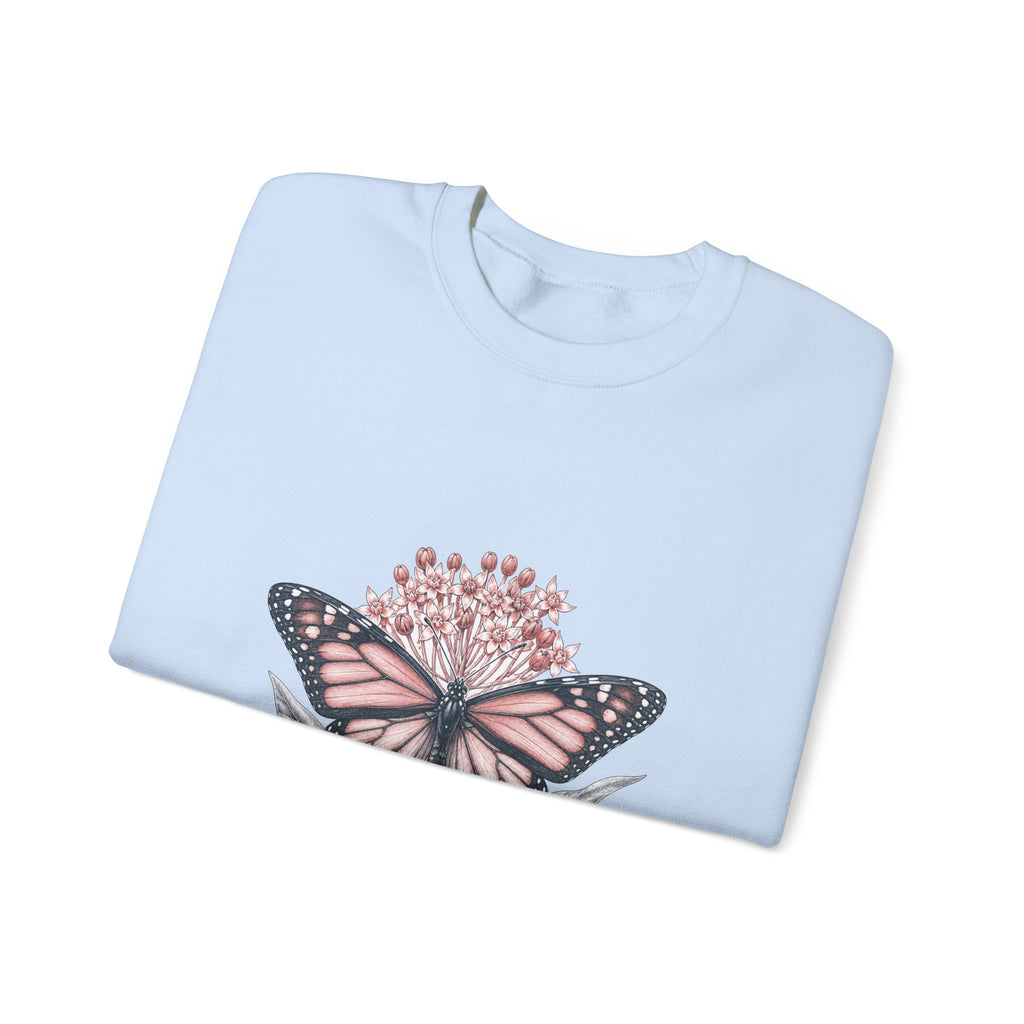 Matching Couple Sweatshirt - Butterfly & Moth Matching Couple Comfort Colors Crew Hand-Drawn Art His Hers Anniversary Gift - Design A