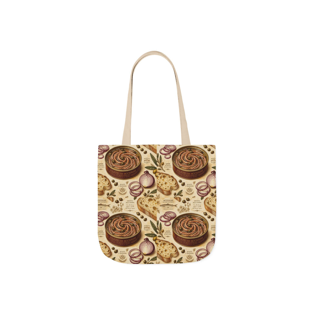 Anchovies & Capers Canvas Tote Bag Mediterranean Kitchen Botanical Design Italian Cottagecore Gift